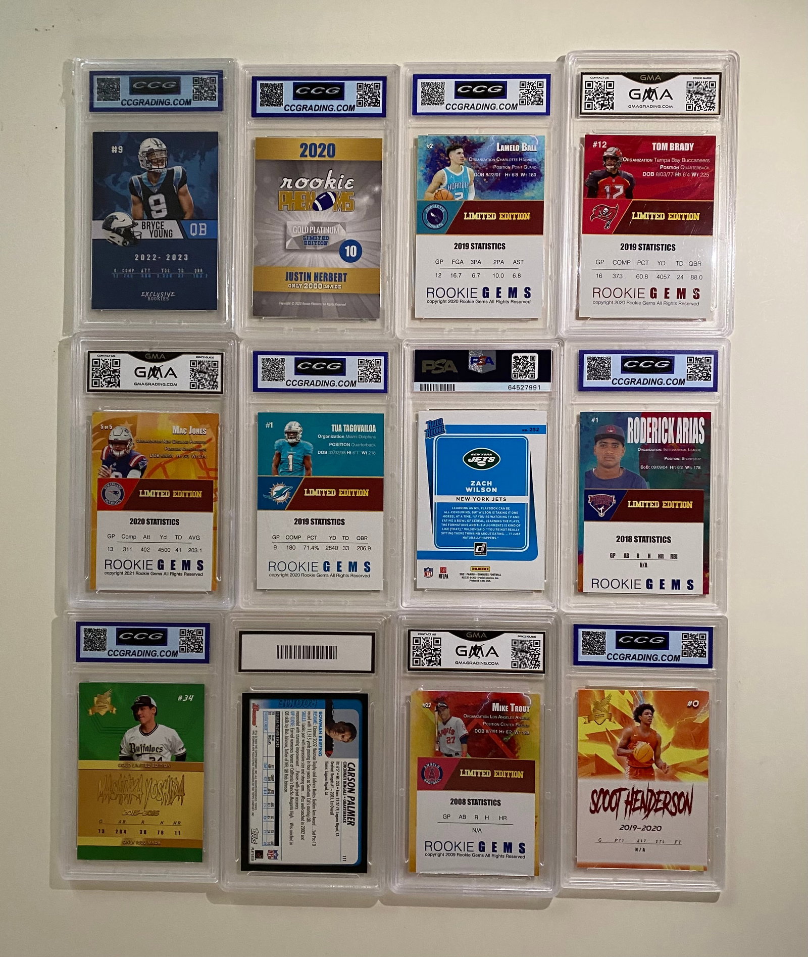 (12) Graded Sports & Aceo Trading Cards – Gem Mint 10, Rookie Cards, - 2