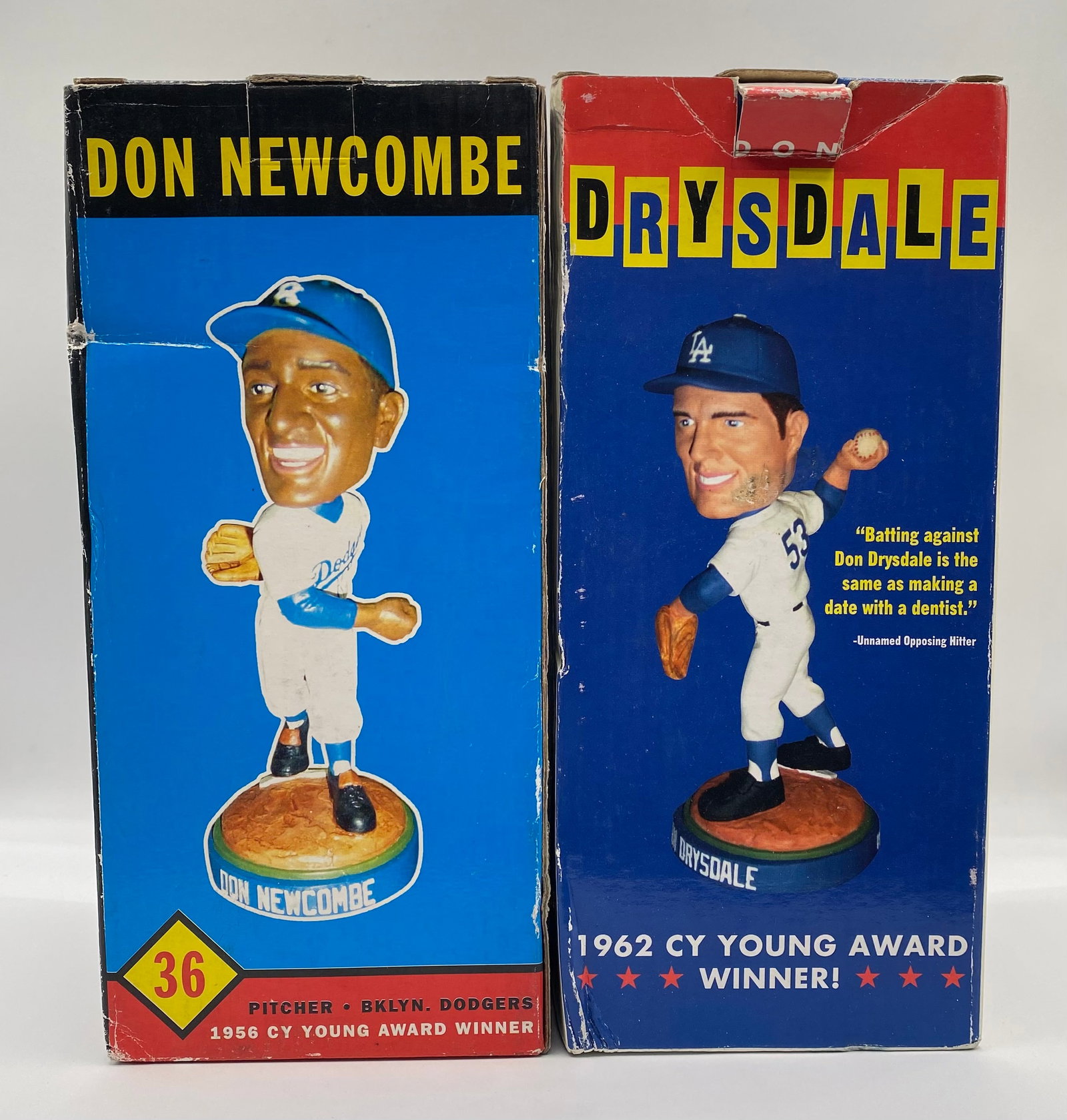 Dodgers Cy Young Award Winners Bobblehead Duo - Don Newcombe & Don Drysdale (In Boxes) - 2