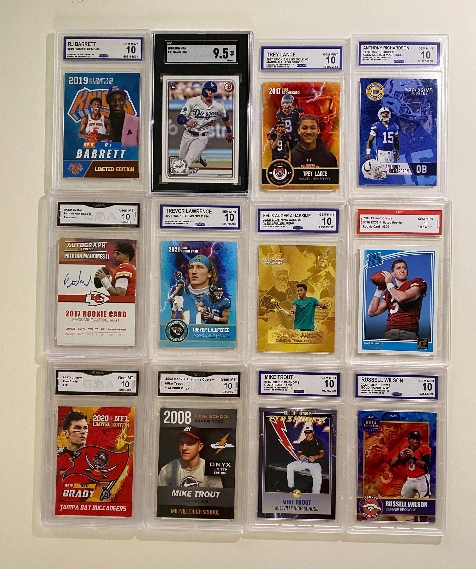 12 Cards (Mahomes, Brady, Mike Trout, Trevor Lawrence) (1 of 1)