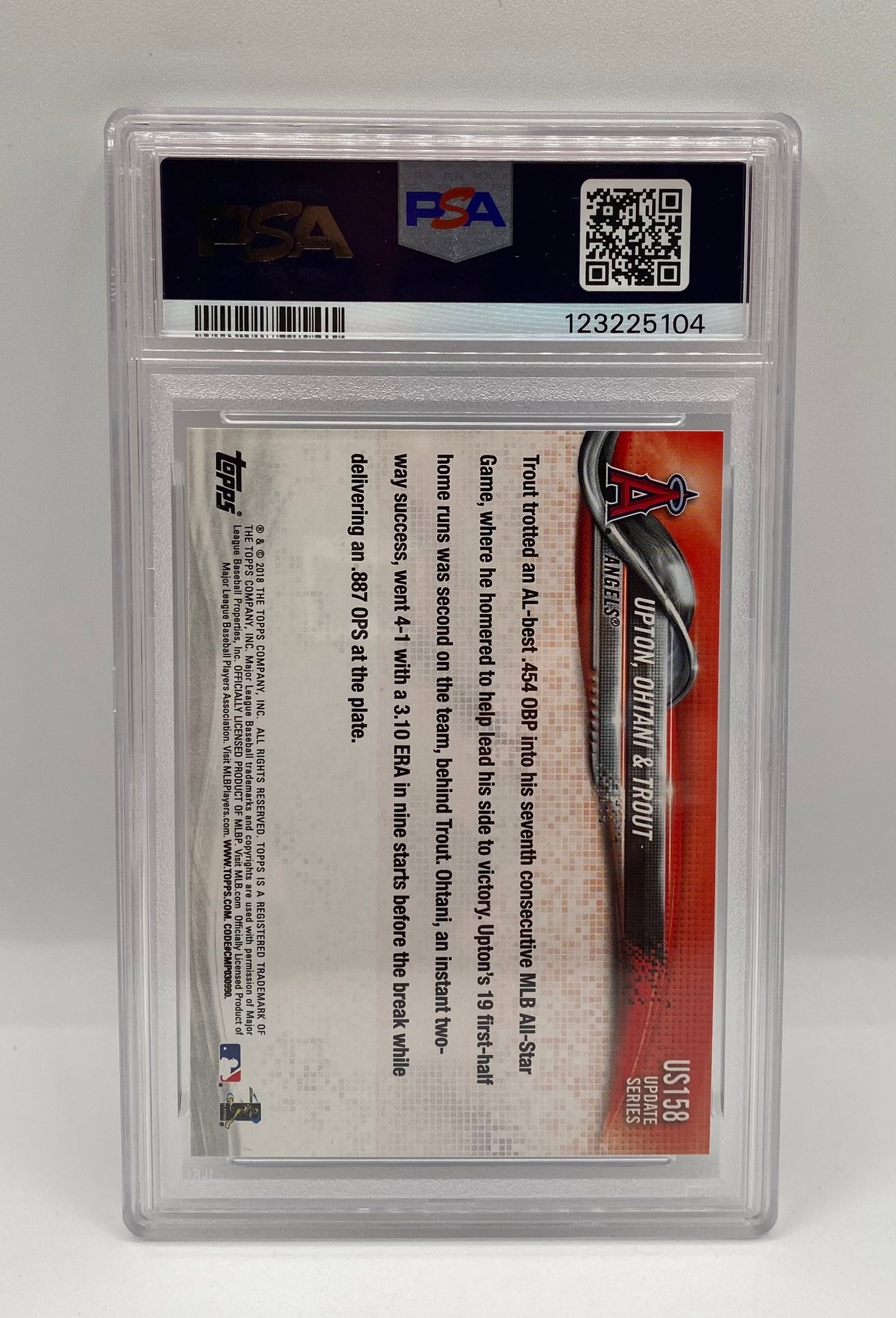 2018 Topps Update #US158 Upton/Ohtani/Trout Next Stop Stardom - PSA 9 Mint - 2