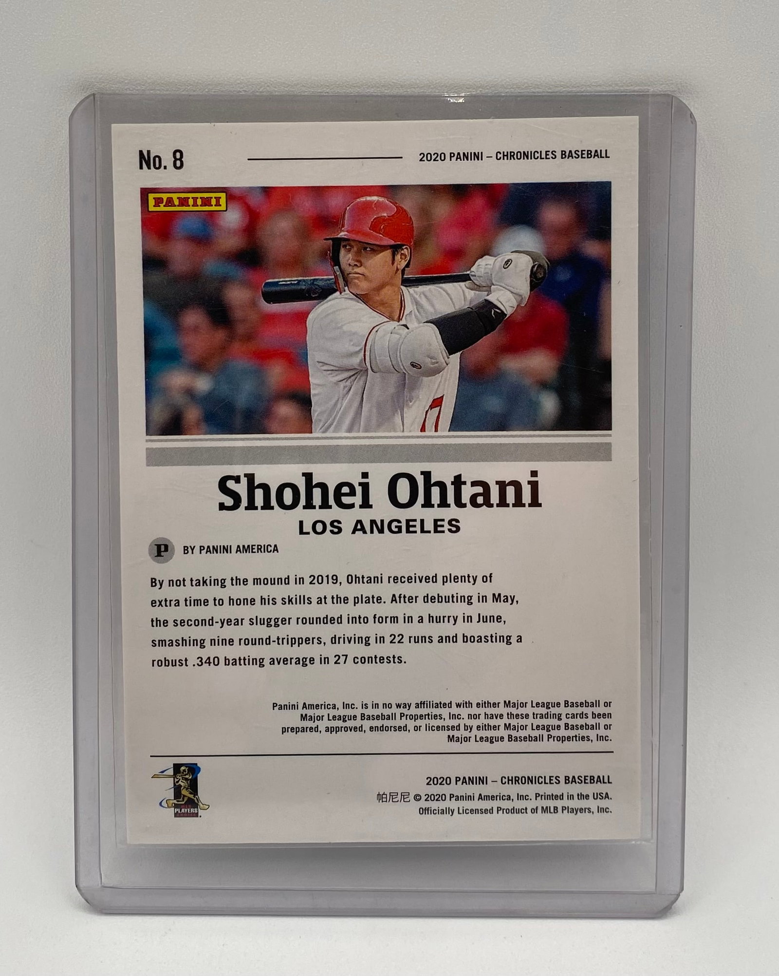 2020 Panini Chronicles Shohei Ohtani Los Angeles Short Print Serial-Numbered 07/25 - 2