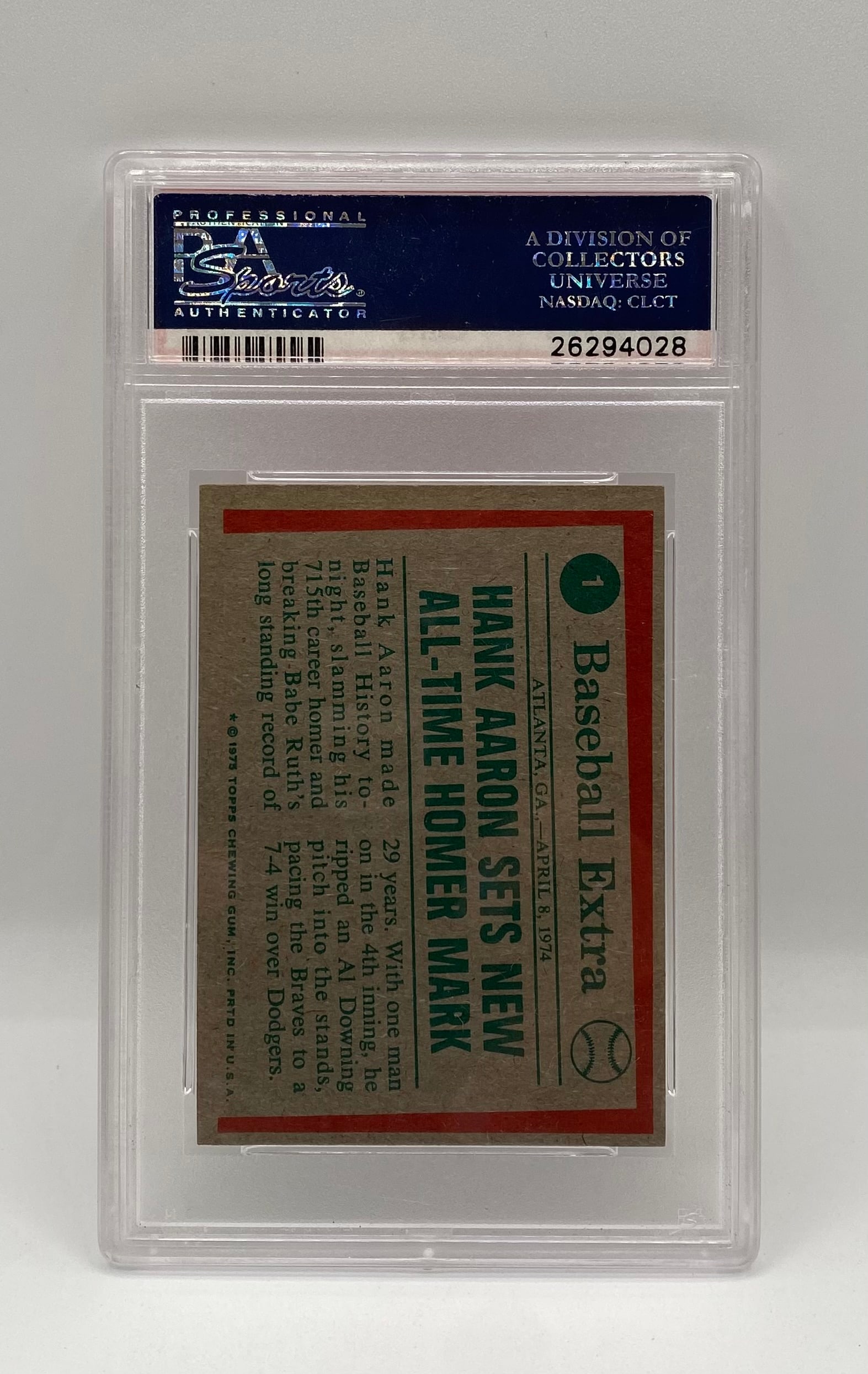 1975 Topps Mini Hank Aaron - 2
