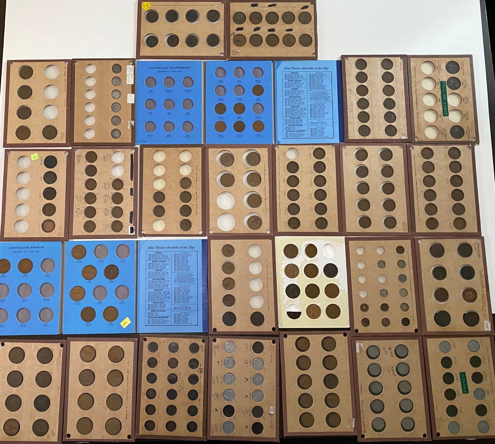 Large Estate Lot of Vintage Coin Folders & Albums with Assorted US & World Coins - 2