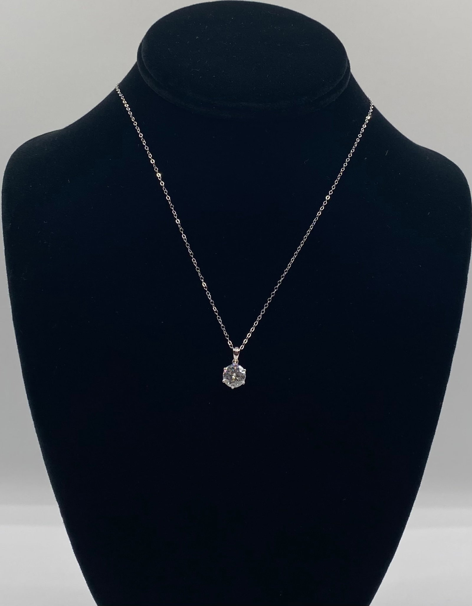 2.00 Ct Round Brilliant Cut Moissanite Pendant Necklace - 2