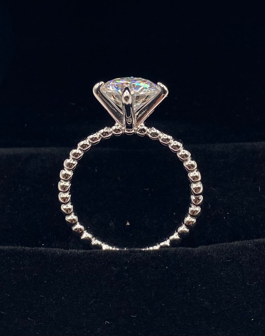 3 CT Round Moissanite Solitaire Ring - 2