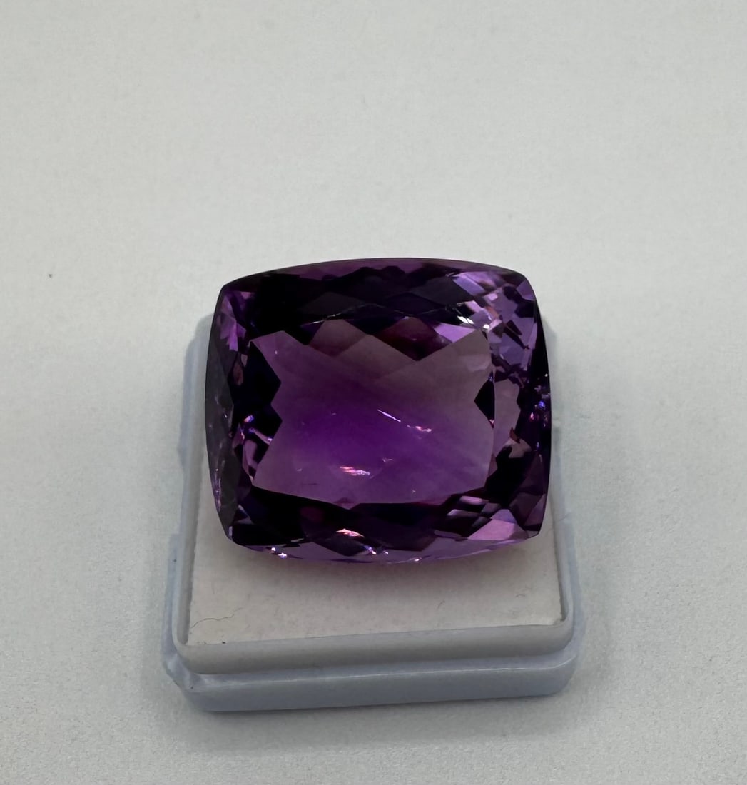 55.02 Cts Large Natural Cushion Cut Violet Amethyst Gemstone - 2