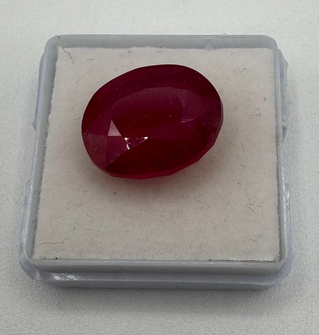 15.19 Cts Natural Oval Mixed Cut Red Ruby Gemstone - 2