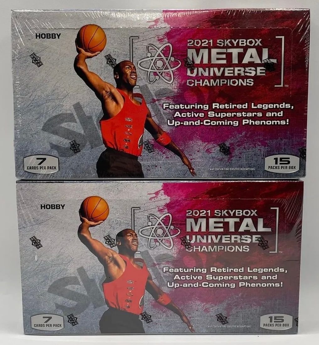2) Sealed 2021 Skybox Metal Universe Champions Hobby Boxes (Michael Jordan Box Cover): 2) Sealed 2021 Skybox Metal Universe Champions Hobby Boxes (Michael Jordan Box Cover )