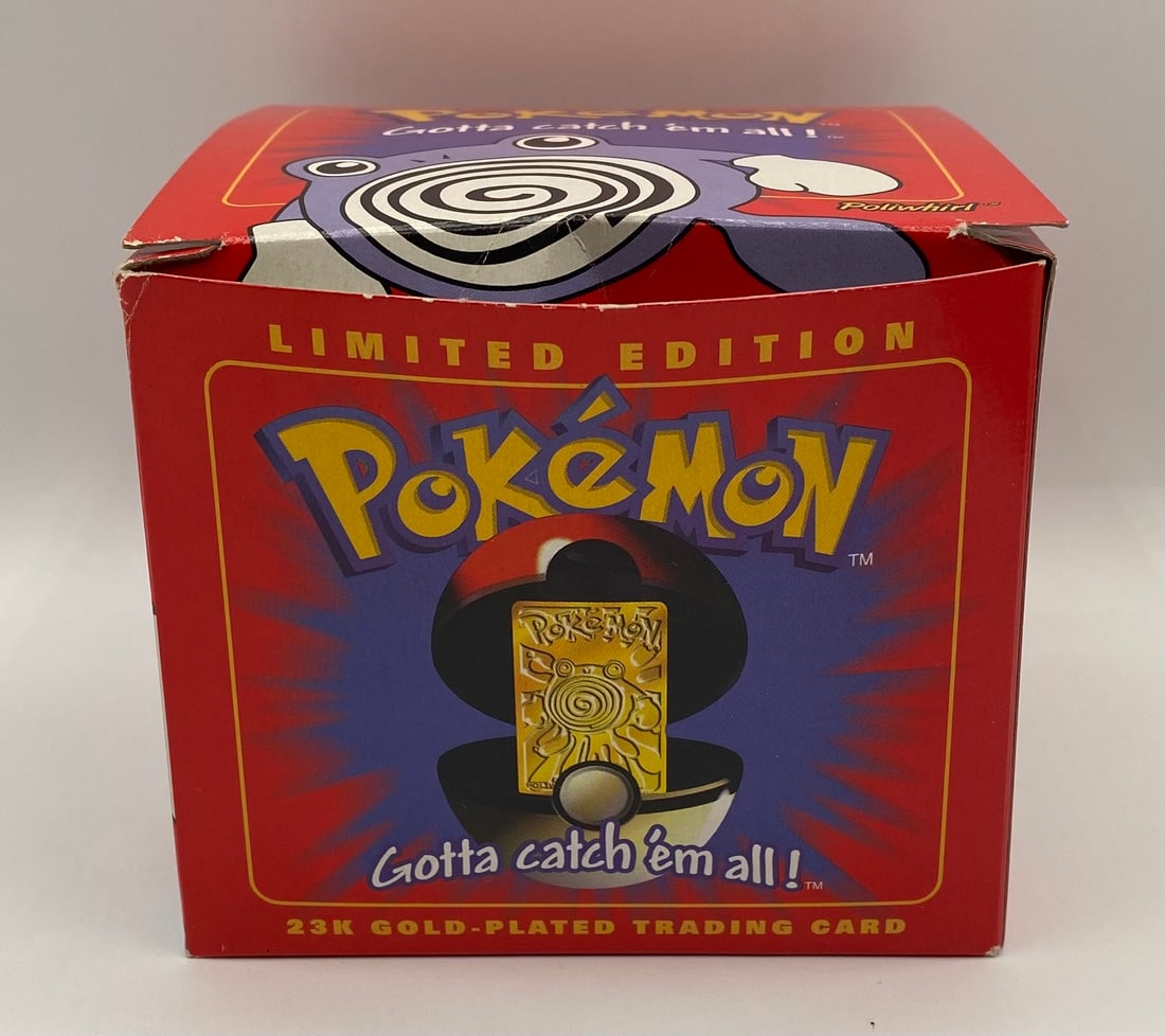 1999 Burger King Pokémon Limited Edition 23K Gold-Plated Poliwhirl Card in Original Box - 2