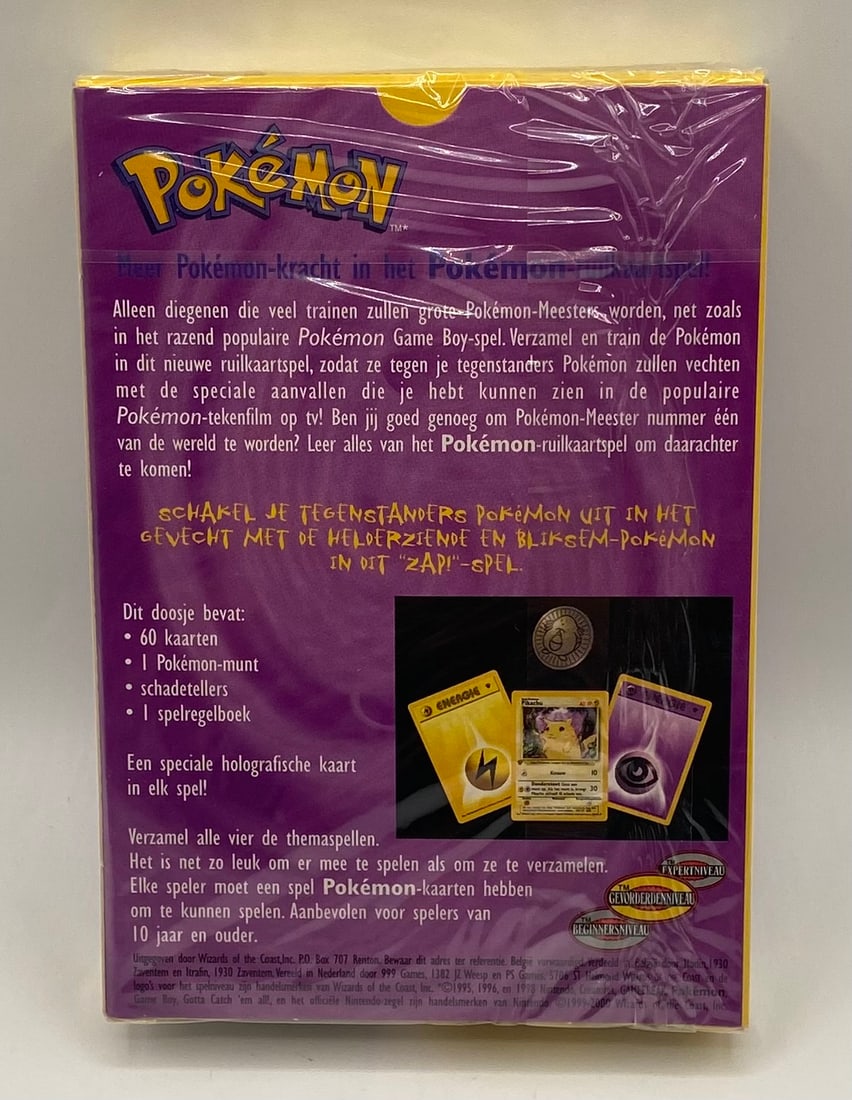 Rare Sealed 1999 Pokemon Zap Dutch Theme Deck - 2