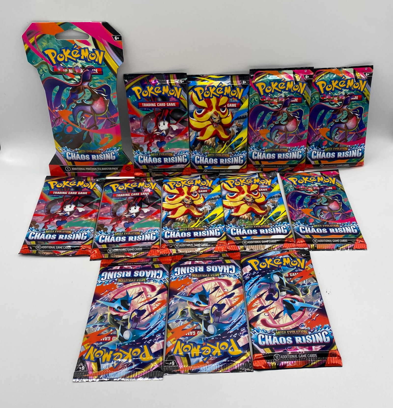 Sealed Pokémon Chaos Rising Booster Pack Lot - (12) Packs Total including (1) Blister Pack (1 of 2)