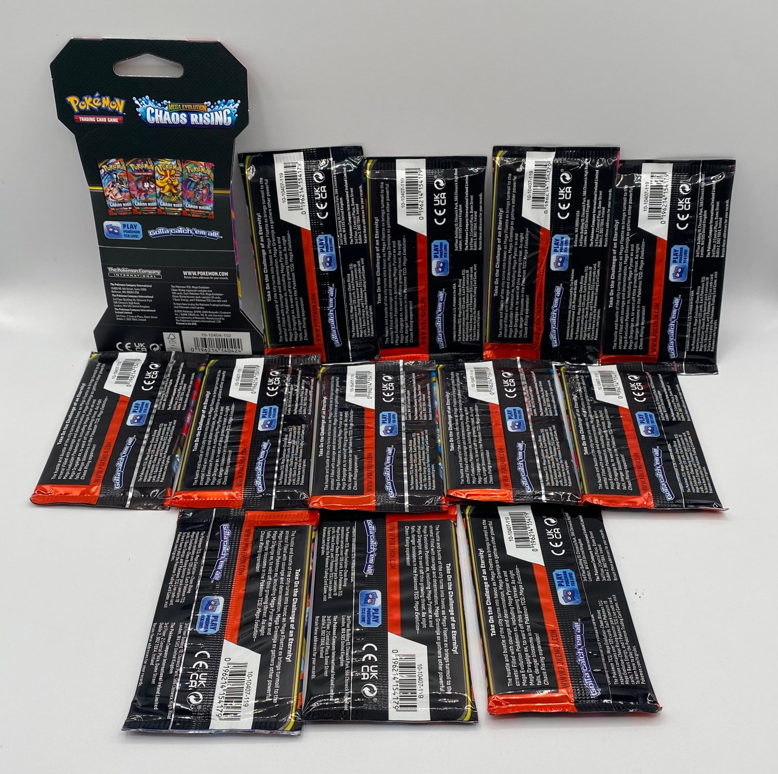 Sealed Pokémon Chaos Rising Booster Pack Lot - (12) Packs Total including (1) Blister Pack - 2