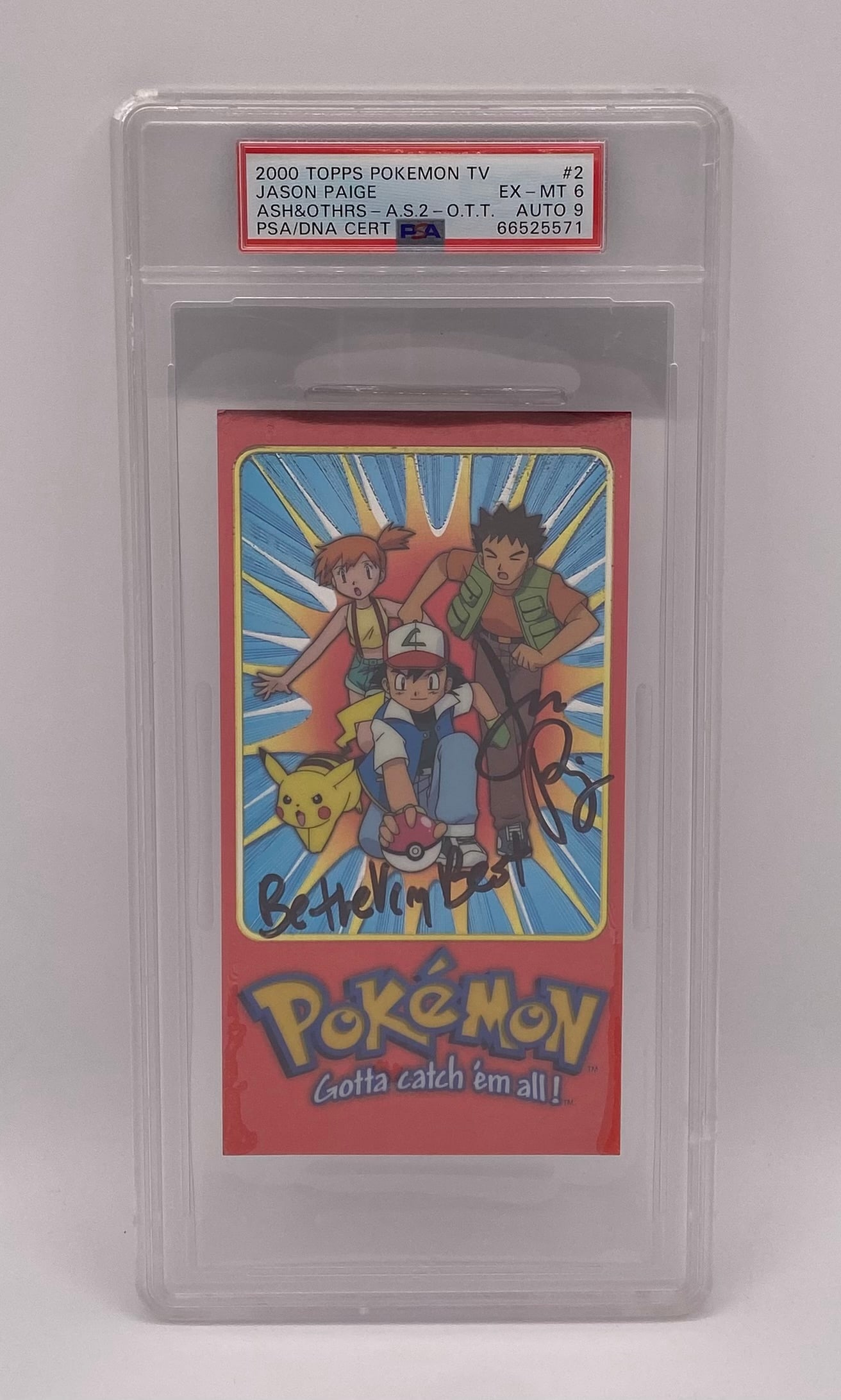 2000 Topps Pokemon TV Series Signed by Jason Paige PSA /DNA (1 of 2)