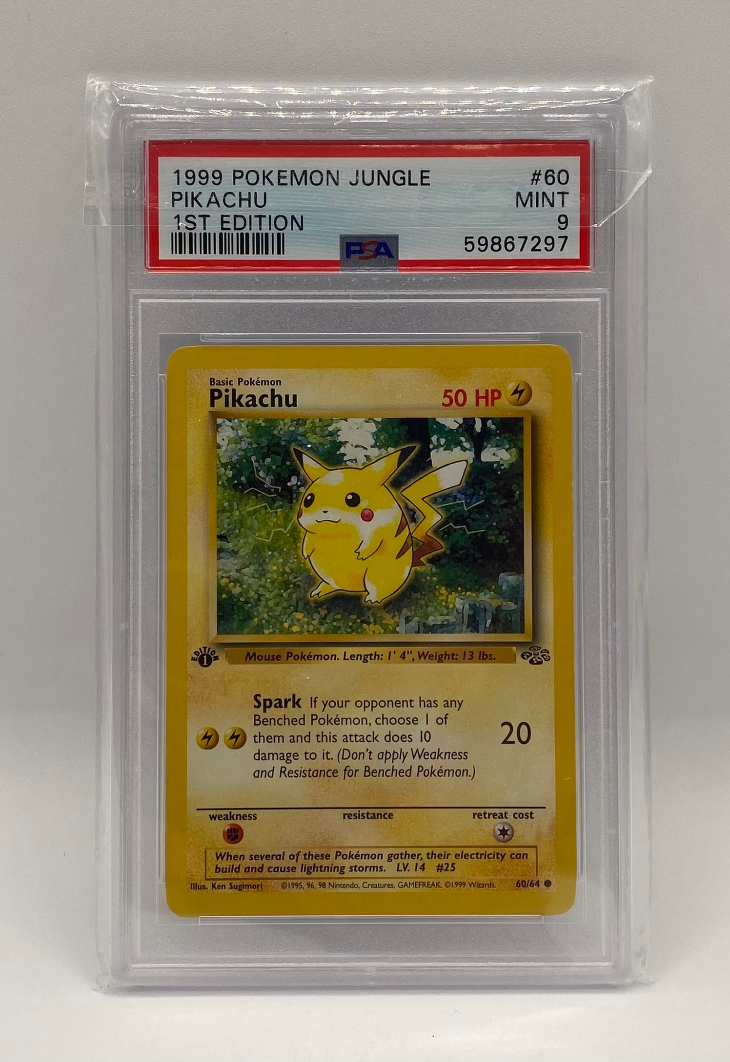 1999 Pokemon Pikachu 1st Edition Card: 1999 Pokemon Pikachu 1st Edition Card PSA 9