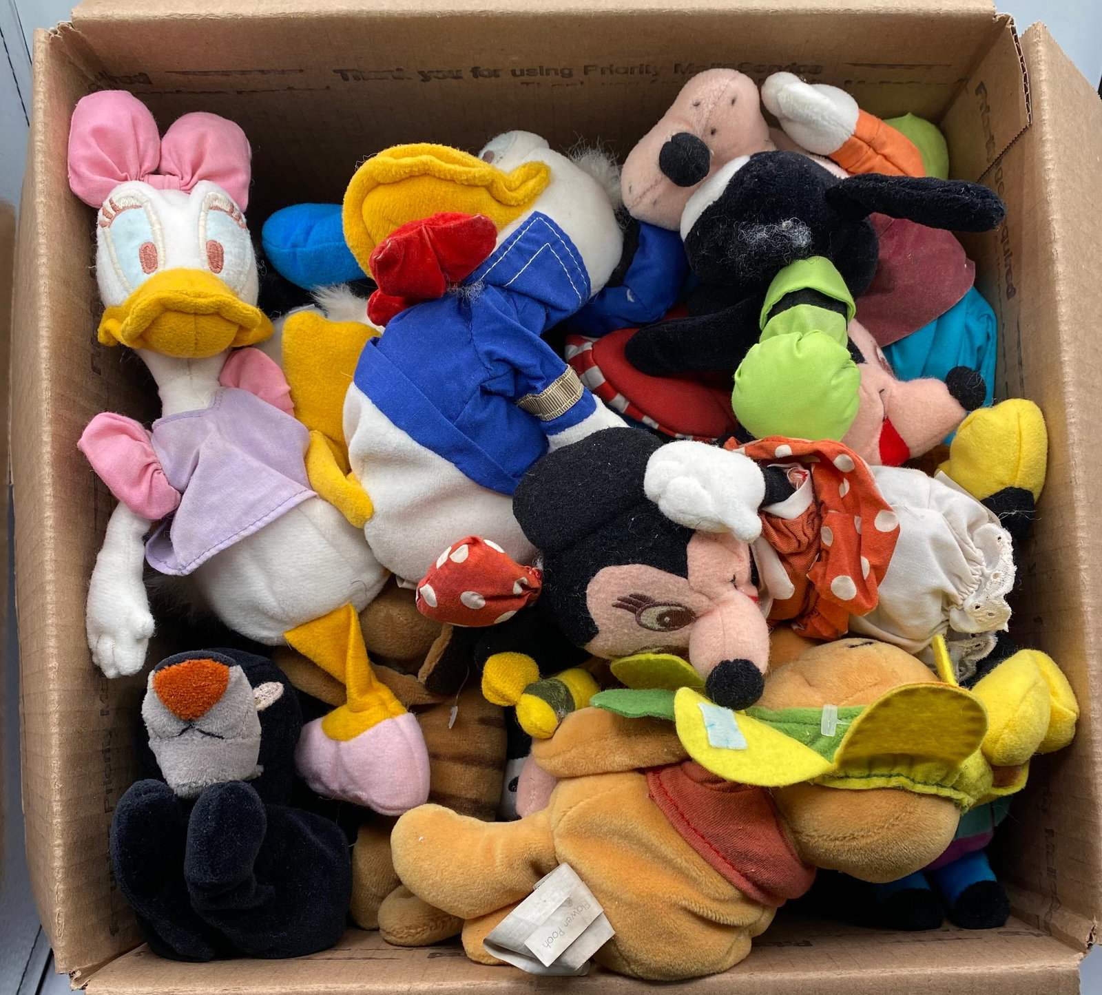 Vintage Disney Character Mini Plush & Bean Bag Toy Lot - Donald, Daisy, Minnie: Vintage Disney Character Mini Plush & Bean Bag Toy Lot - Donald, Daisy, Minnie