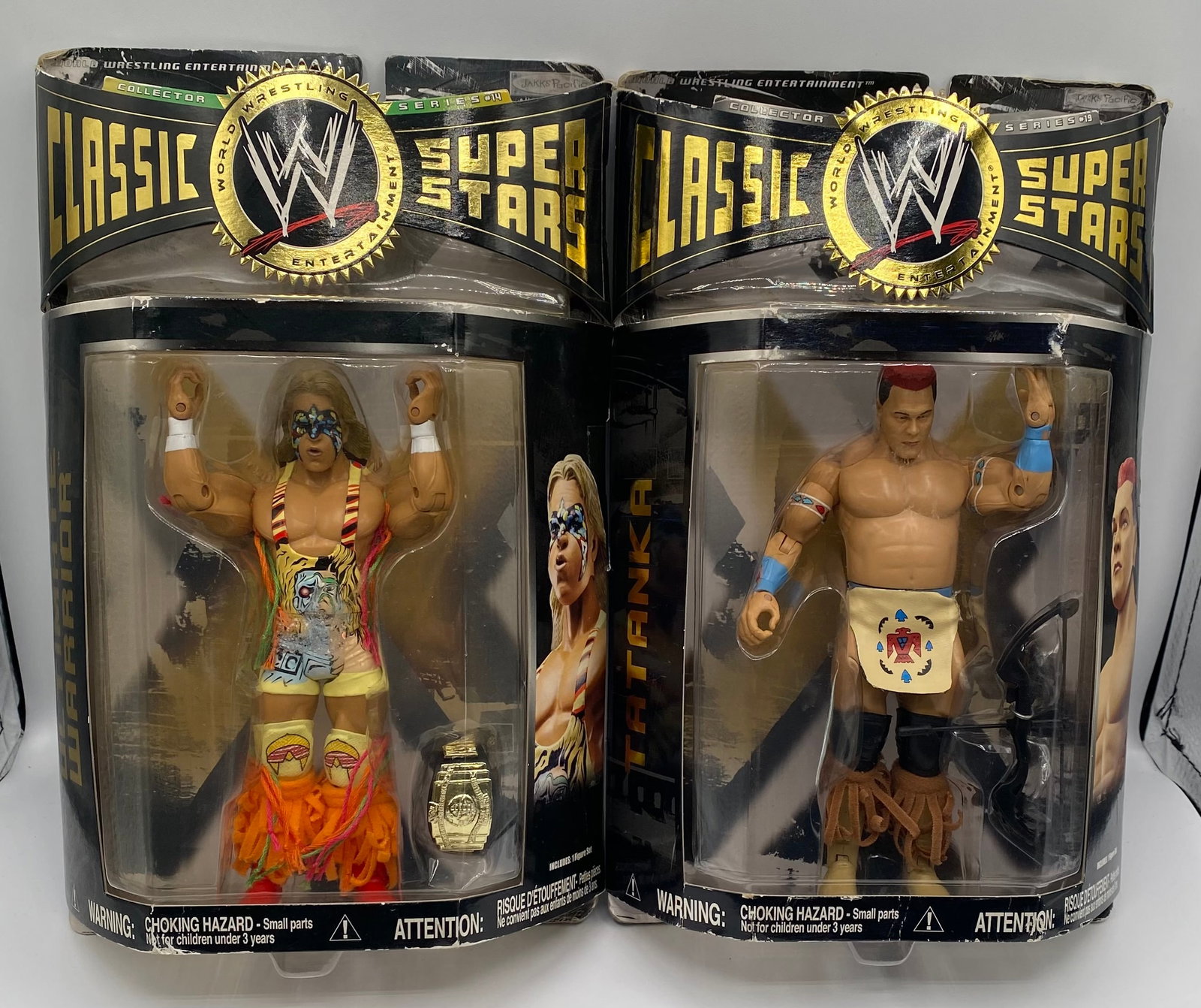 WWE Classic Super Stars Series Jakks Pacific Action Figure Lot (2) - Ultimate Warrior & Tatanka (1 of 2)