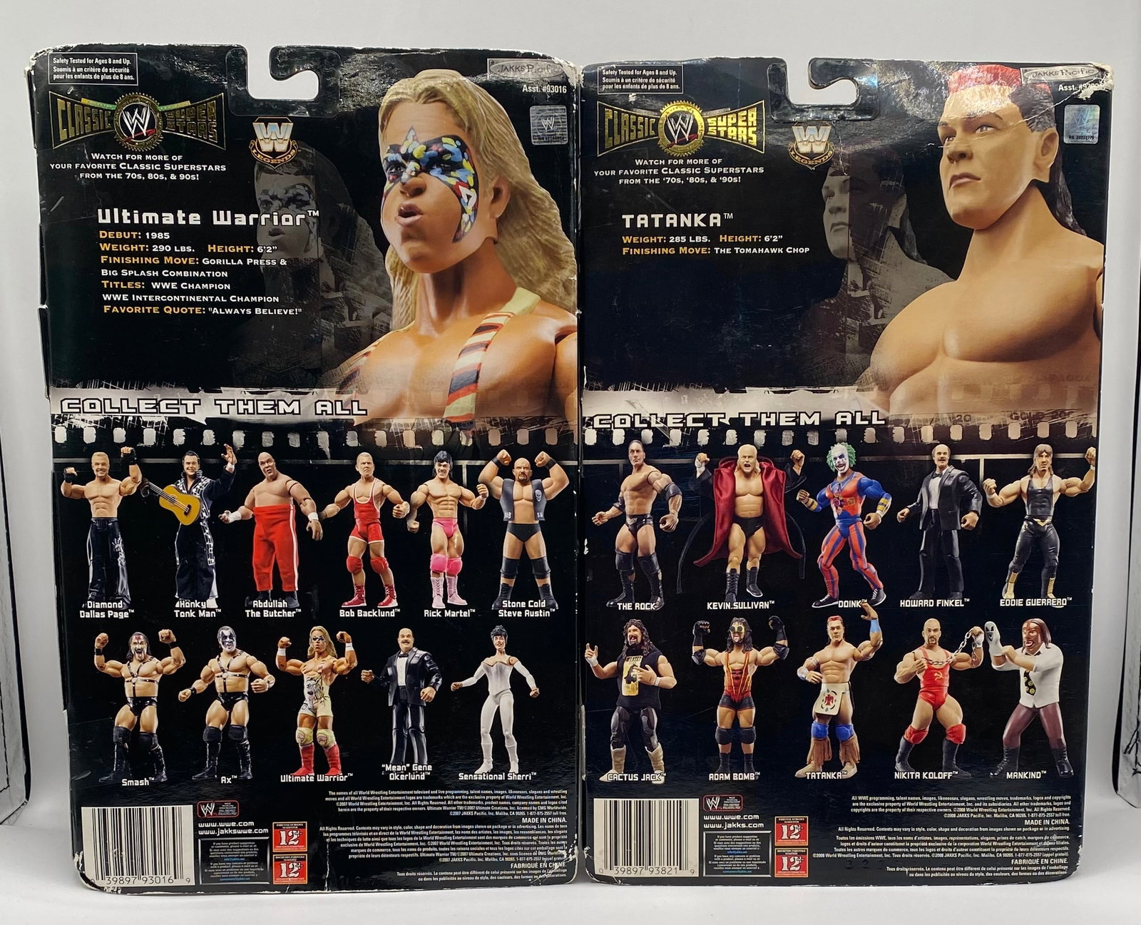 WWE Classic Super Stars Series Jakks Pacific Action Figure Lot (2) - Ultimate Warrior & Tatanka - 2