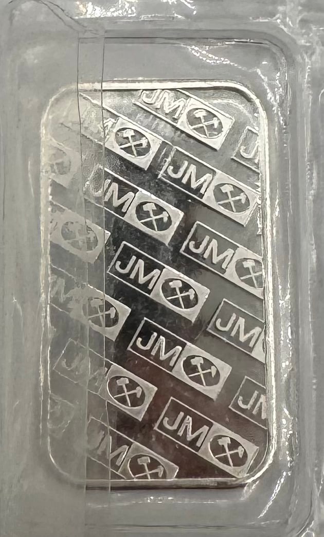 Johnson Matthey 1 oz Fine Silver .999 Bar - Serialized in Original Pack - 2