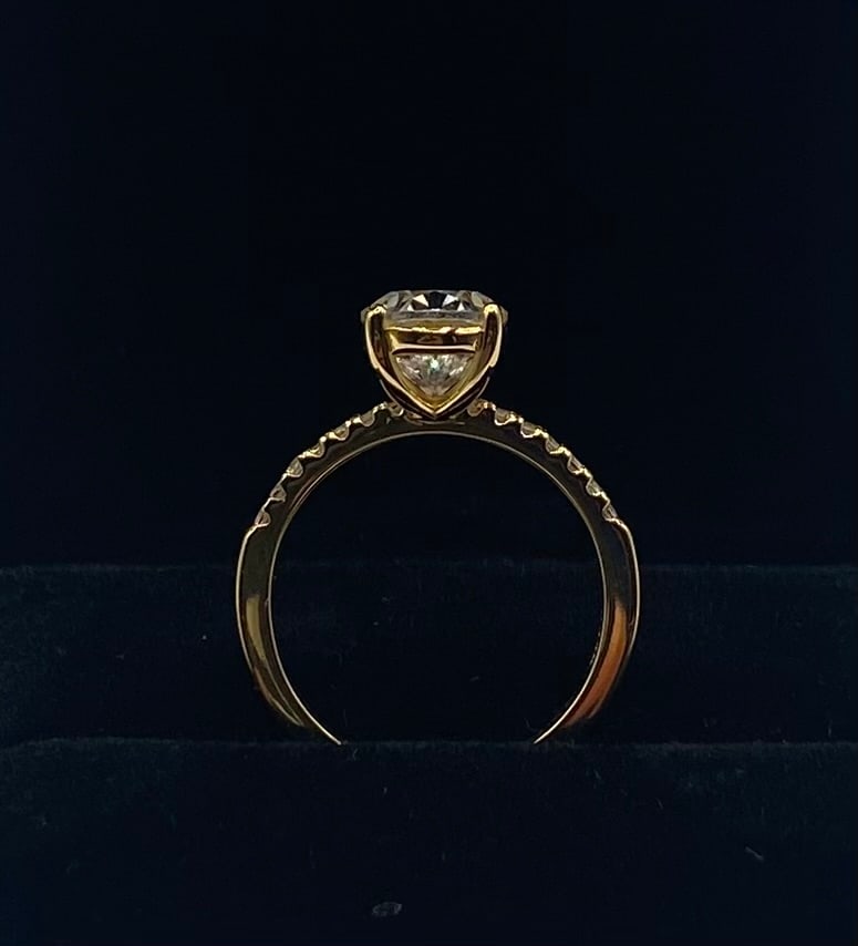 3.00ct Oval-Cut Moissanite Engagement Ring 18K Gold Plated Sterling Silver - Size 8 - 2