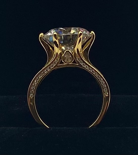 10 Carats VVS Multi-Row Pavé Band Ring 18K Gold Plated - Size 8 - 2