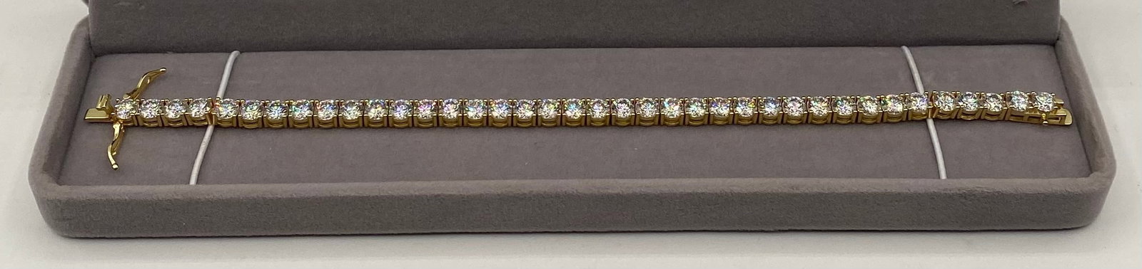 5mm VVS1 Moissanite Tennis Bracelet Gold Finish - 8" W/ Cert (1 of 1)