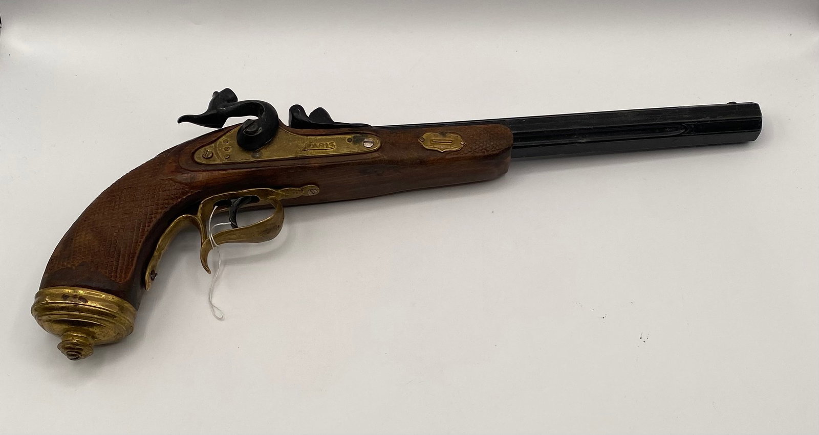 Vintage Wood & Brass Replica Pistol - 2