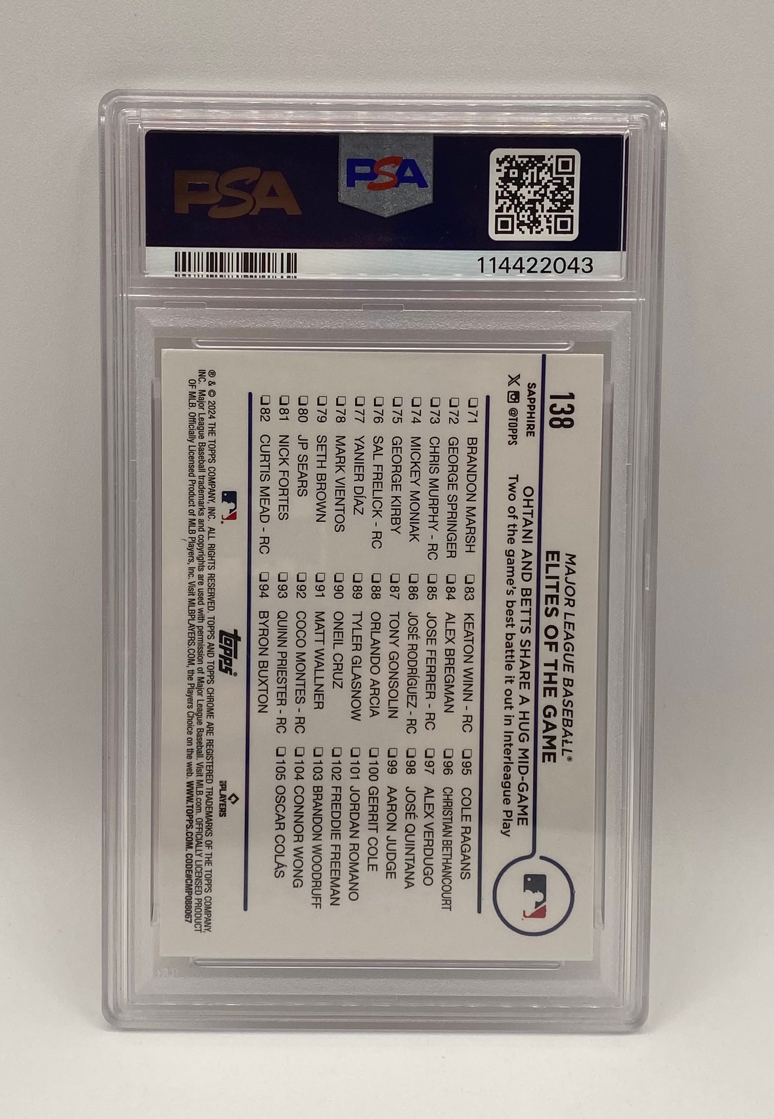 Shohei Ohtani Orange Sapphire /25 PSA - 2