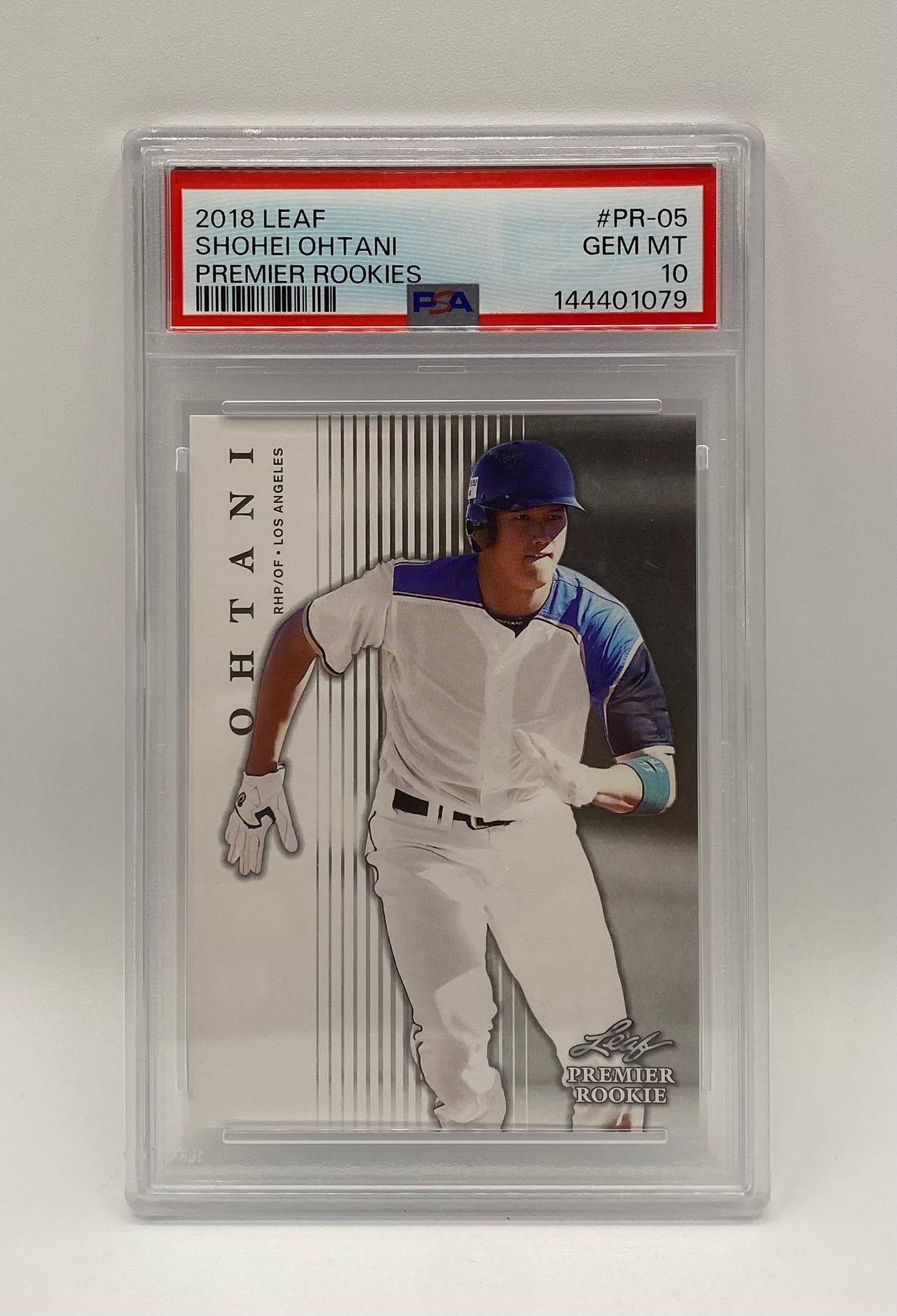 Shohei Ohtani Rookie Premier PSA 10: 2018 Leaf Premier Rookies #PR-05 Shohei Ohtani Rookie Card — PSA 10 GEM MT
