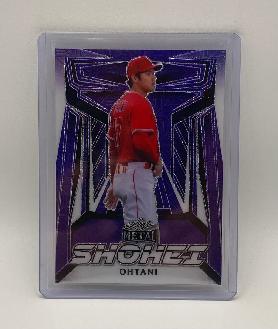 Shohei Ohtani Purple /9: 2023 Leaf Metal Shohei Ohtani Purple /9
