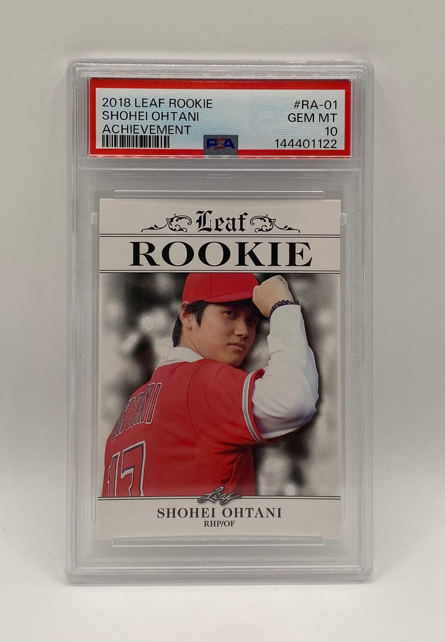 Shohei Ohtani Achievement Rookie PSA 10: 2018 Leaf Rookie Shohei Ohtani Achievement #RA-01 - PSA 10 GEM MINT