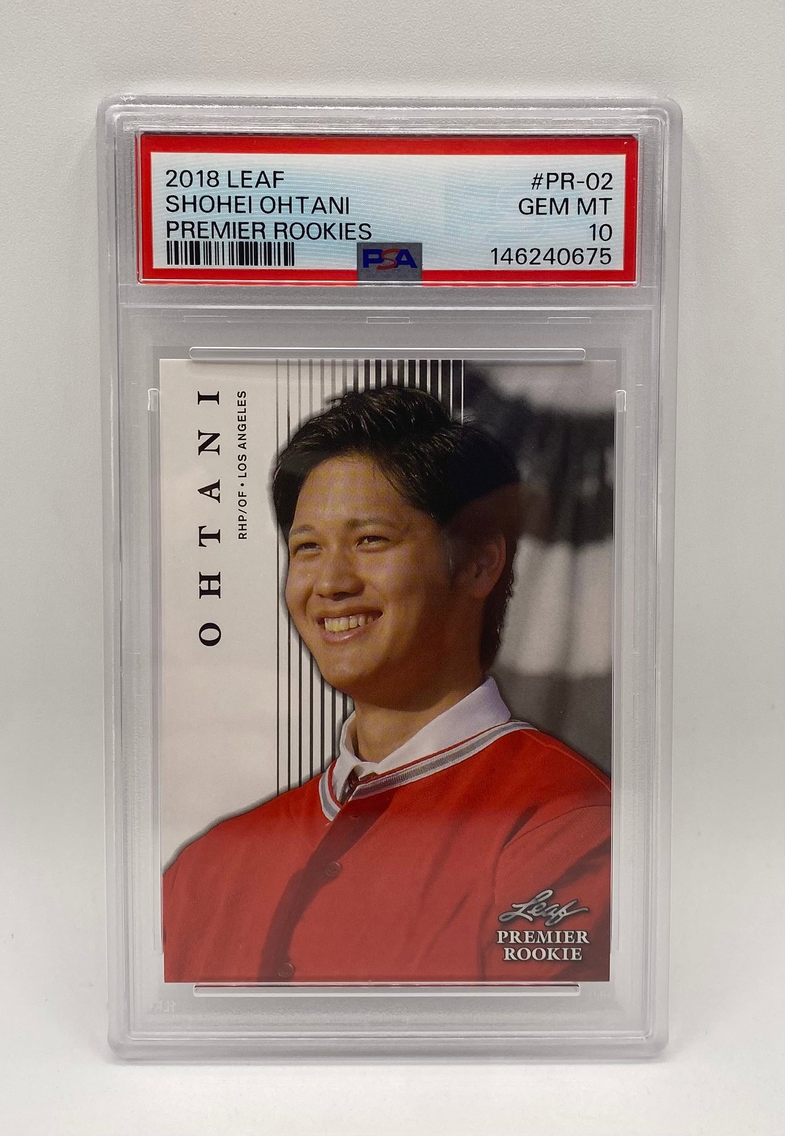Shohei Ohtani Premier Rookie PSA 10: 2018 Leaf Shohei Ohtani Premier Rookies #PR-02 - PSA 10 GEM MINT