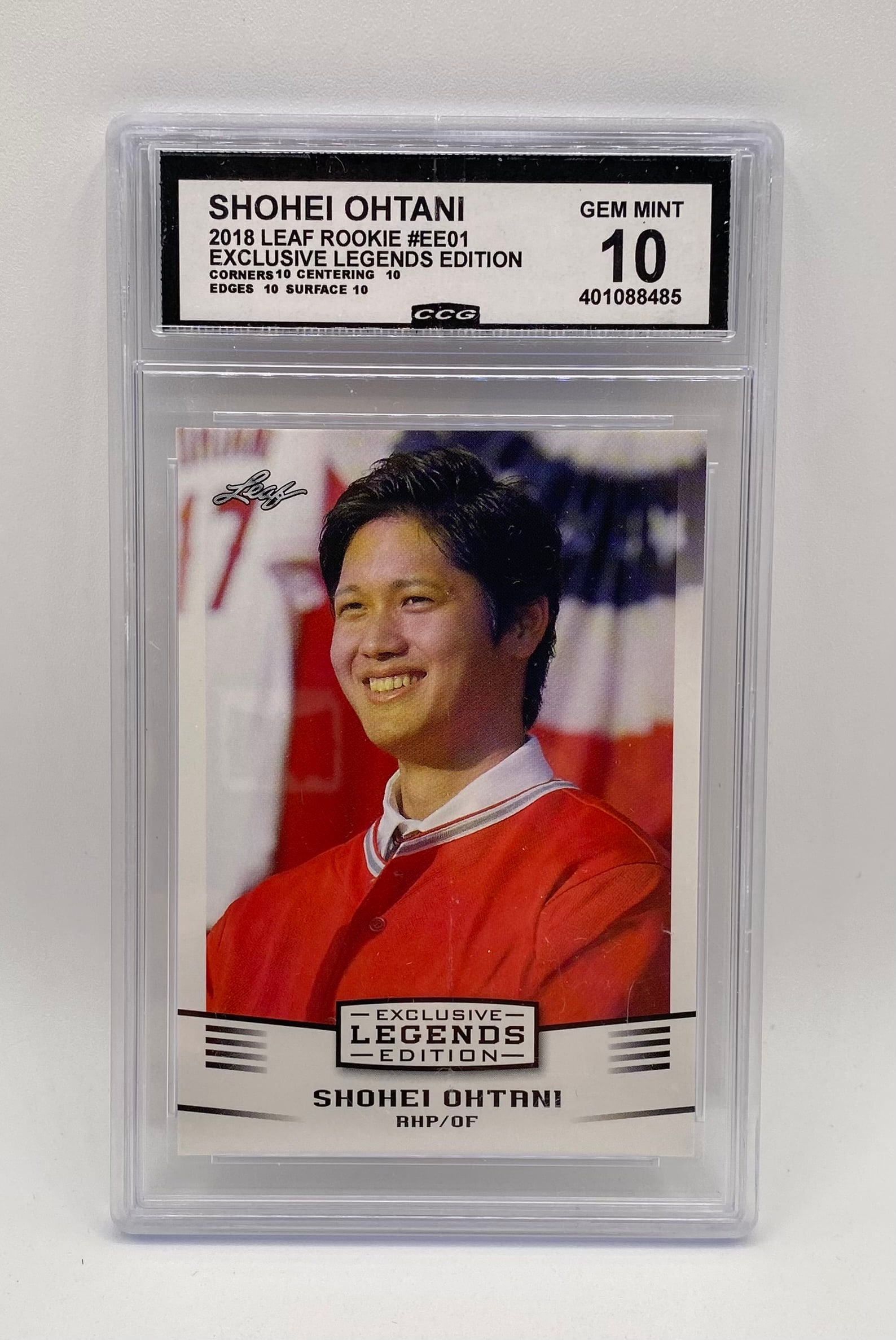 Shohei Ohtani Rookie Exclusive Legend: 2018 Leaf Rookie Shohei Ohtani #EE01 Exclusive Legends Edition - CCG 10 GEM MINT