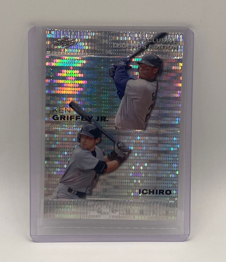 Ken Griffey Jr. & Ichiro Holo /25: 2024 Leaf Exclusive Legends Edition Ken Griffey Jr. / Ichiro Double Insert Card /25