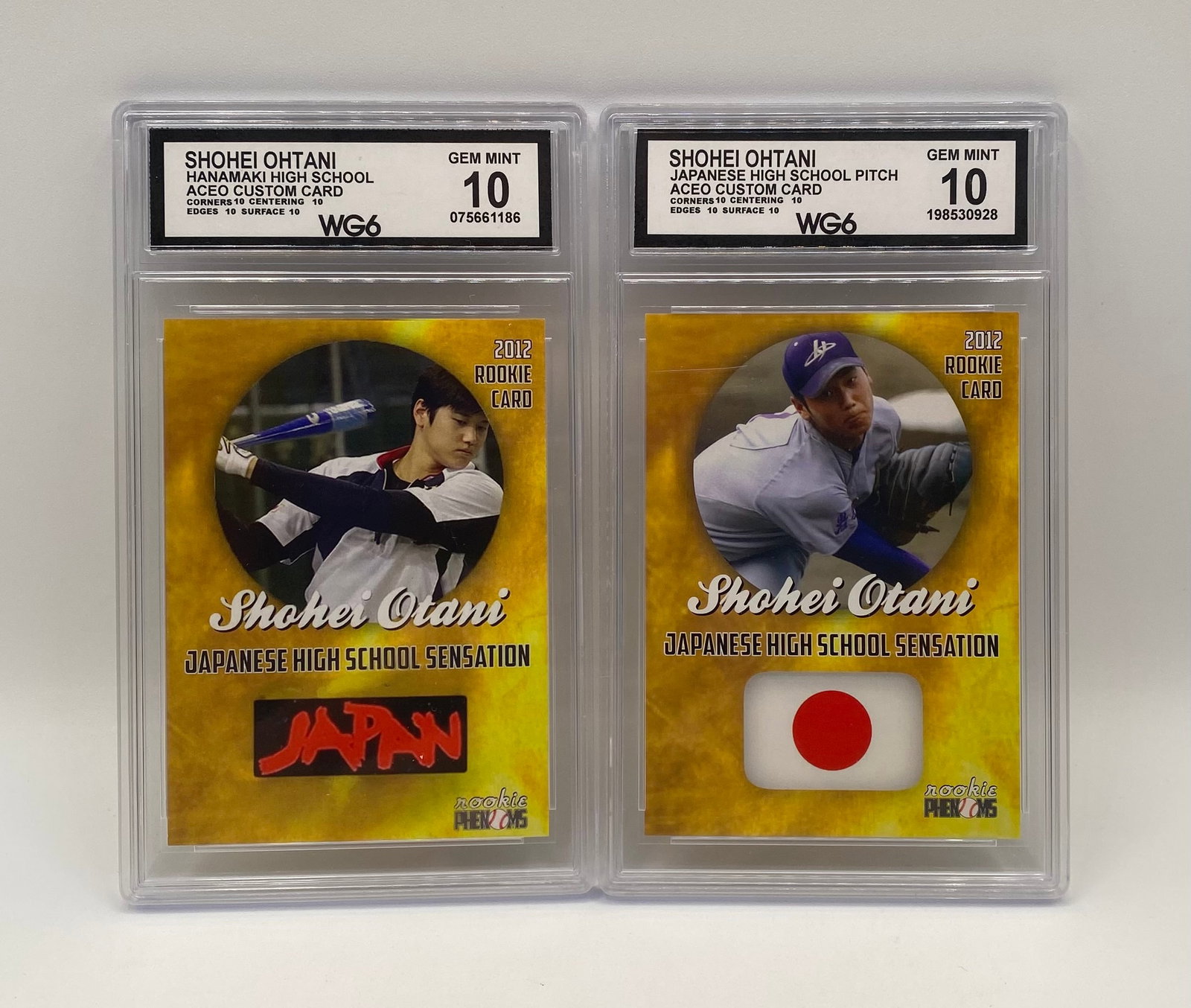 Shohei Ohtani Japanese High School Sensation Pitching ACEO Cards: Shohei Ohtani Japanese High School Sensation Pitching ACEO & Hanamaki high school custom cards