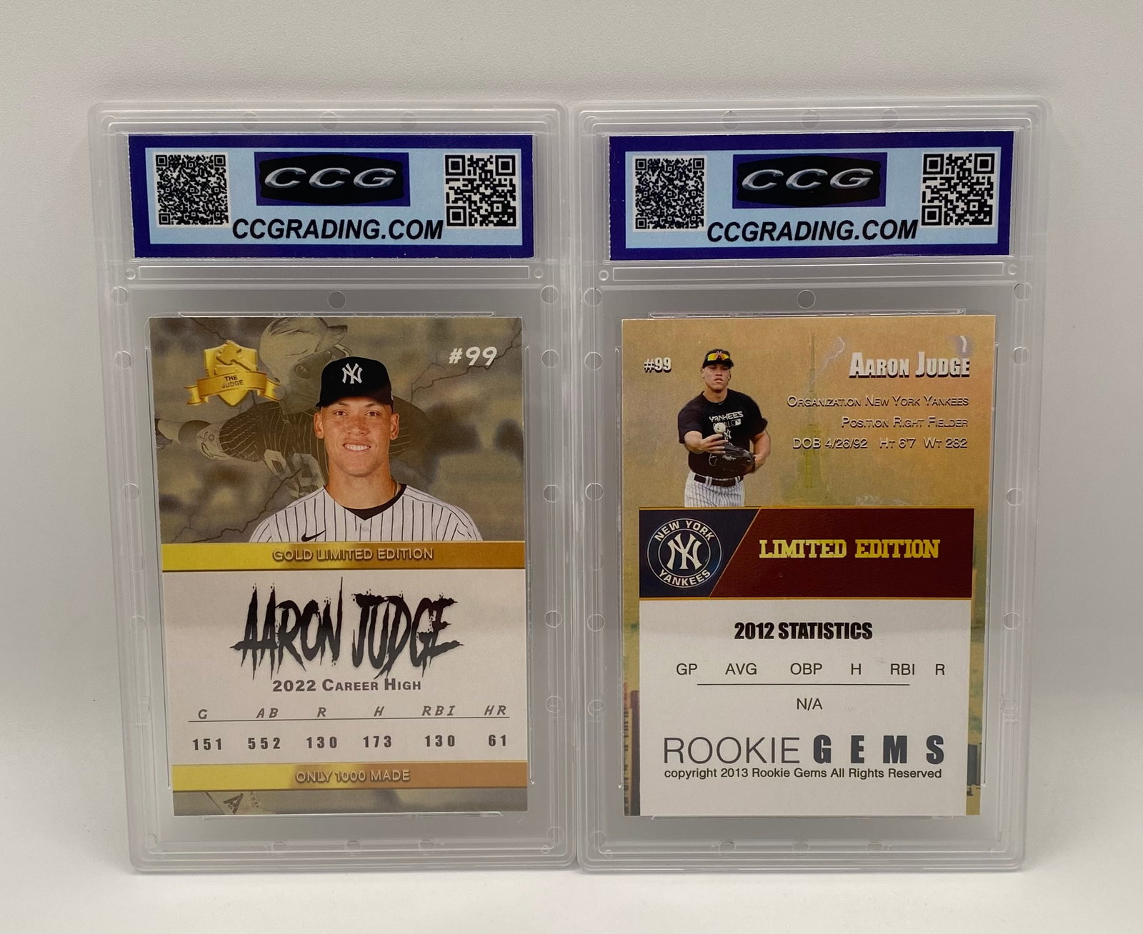 Aaron Judge Rookie Gems ACEO Cards - 2