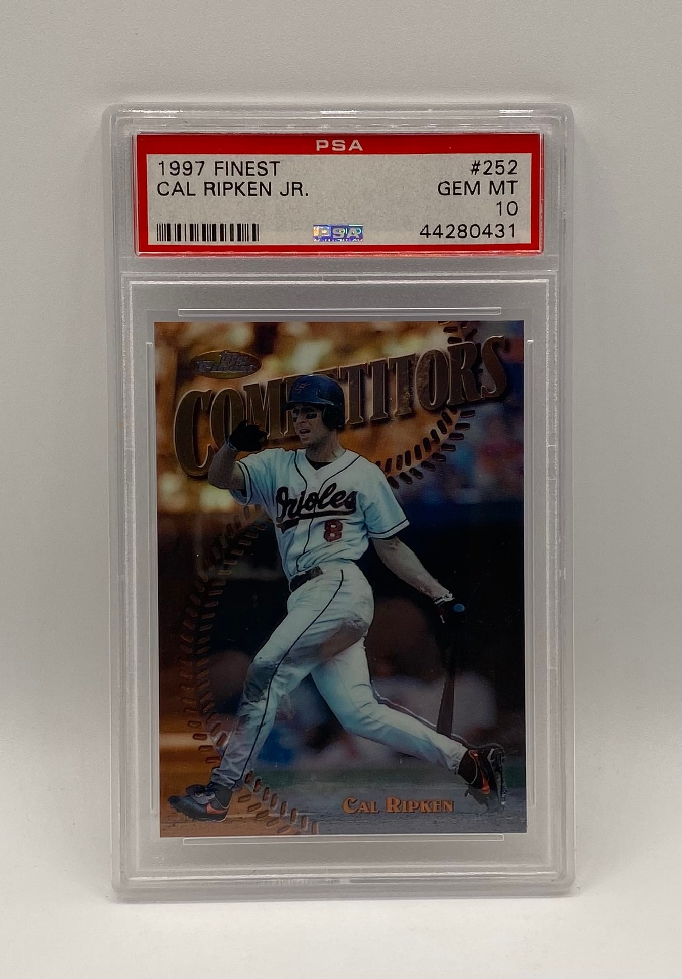 1997 Finest Cal Ripken Jr PSA 10: 1997 Topps Finest Cal Ripken Jr. #252 - PSA GEM MT 10