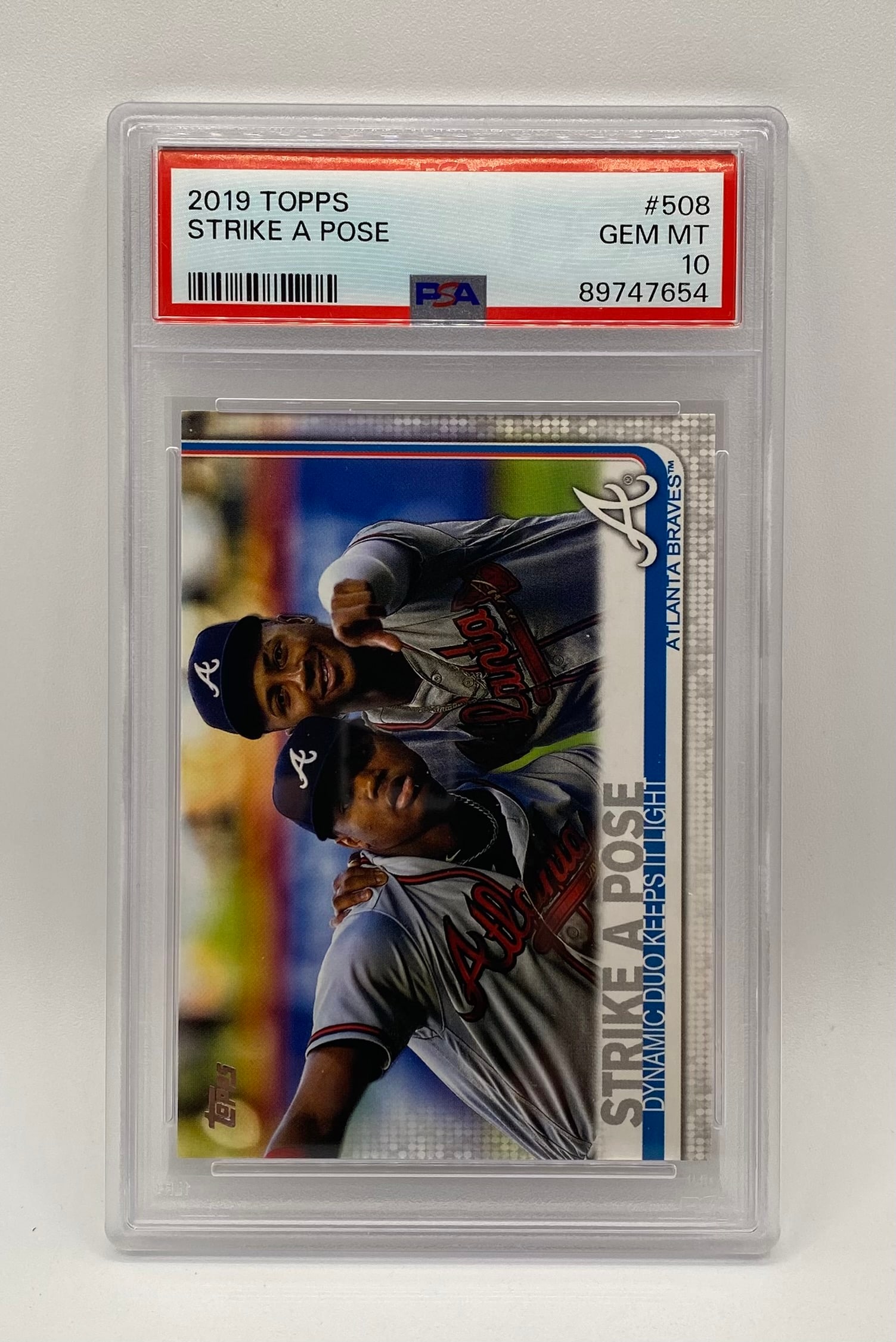 2019 Topps Strike A Pose Acuña Jr. / Albies PSA 10: 2019 Topps Strike A Pose #508 Acuña Jr. / Albies - PSA GEM MT 10