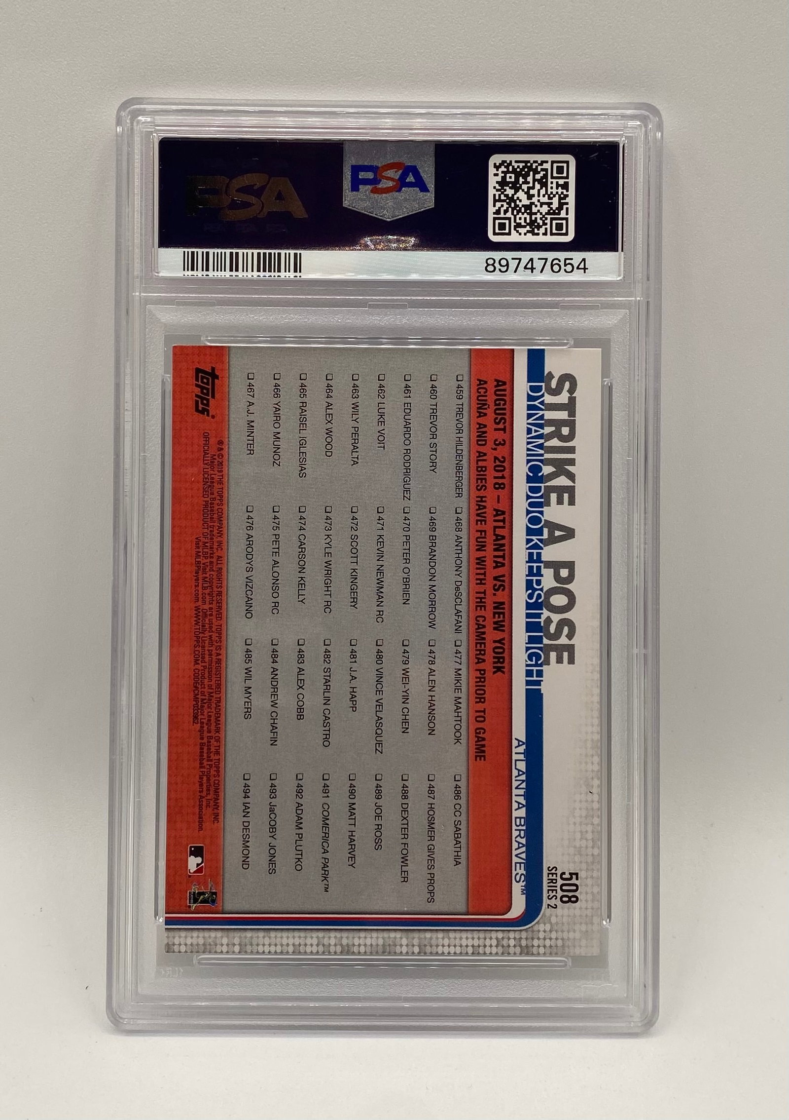 2019 Topps Strike A Pose Acuña Jr. / Albies PSA 10 - 2