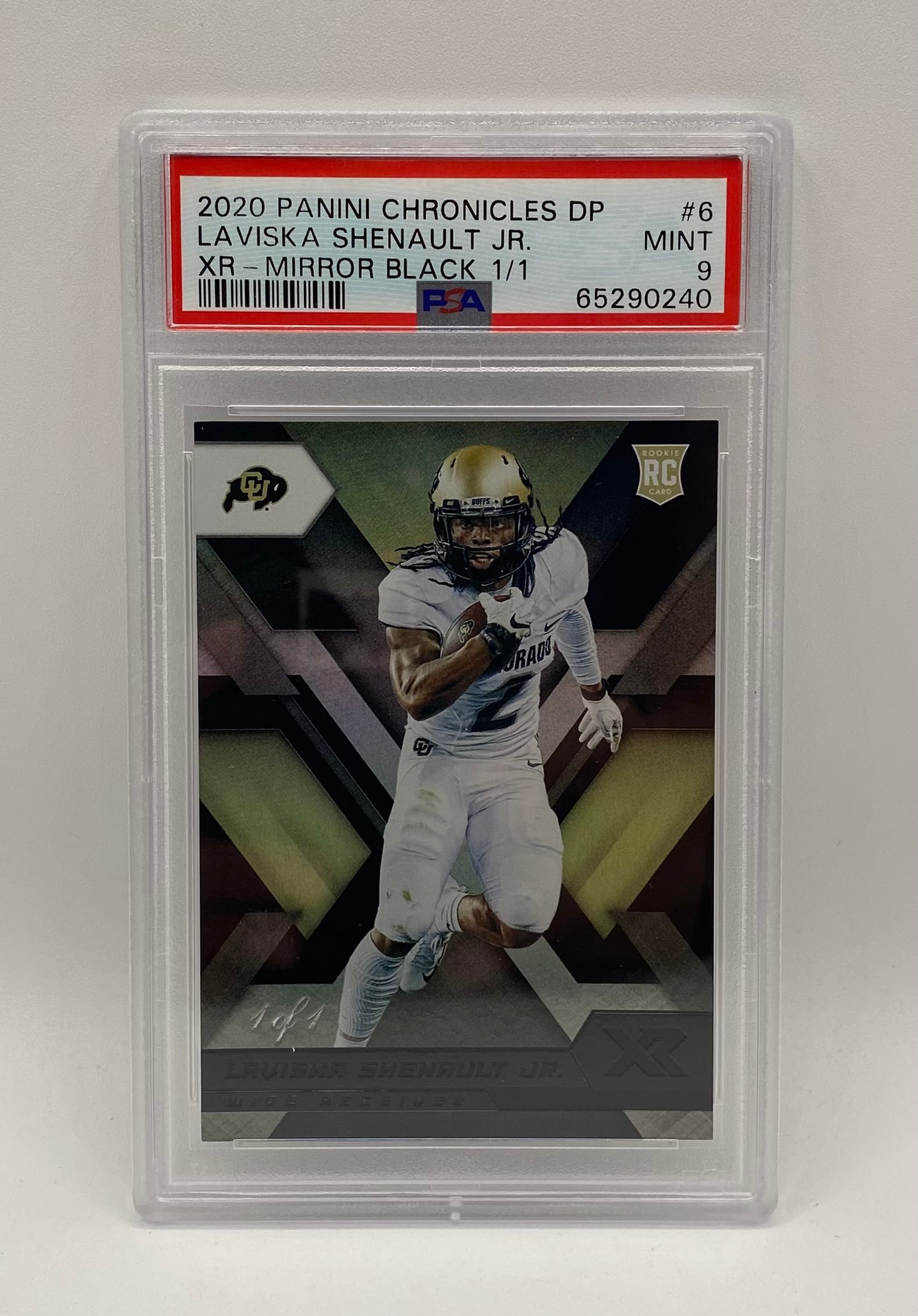 Laviska Shenault Jr. XR Mirror Black 1/1: 2020 Panini Chronicles DP Laviska Shenault Jr. XR Mirror Black 1/1 – PSA 9 Mint