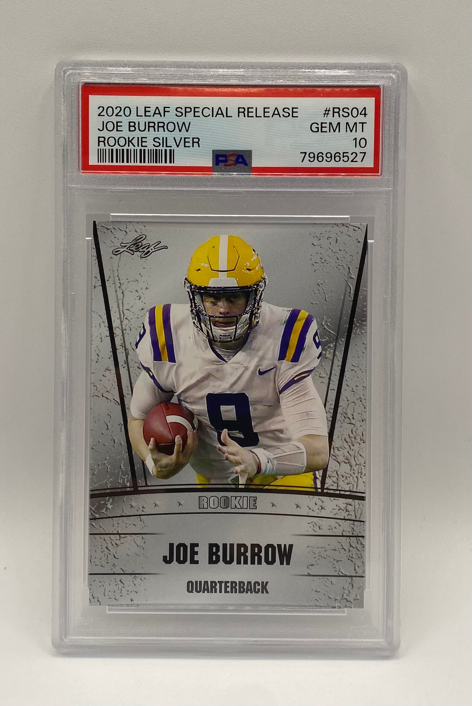 Joe Burrow Rookie Silver PSA 10: 2020 Leaf Special Release Joe Burrow Rookie Silver #RS04 – PSA 10 Gem Mint