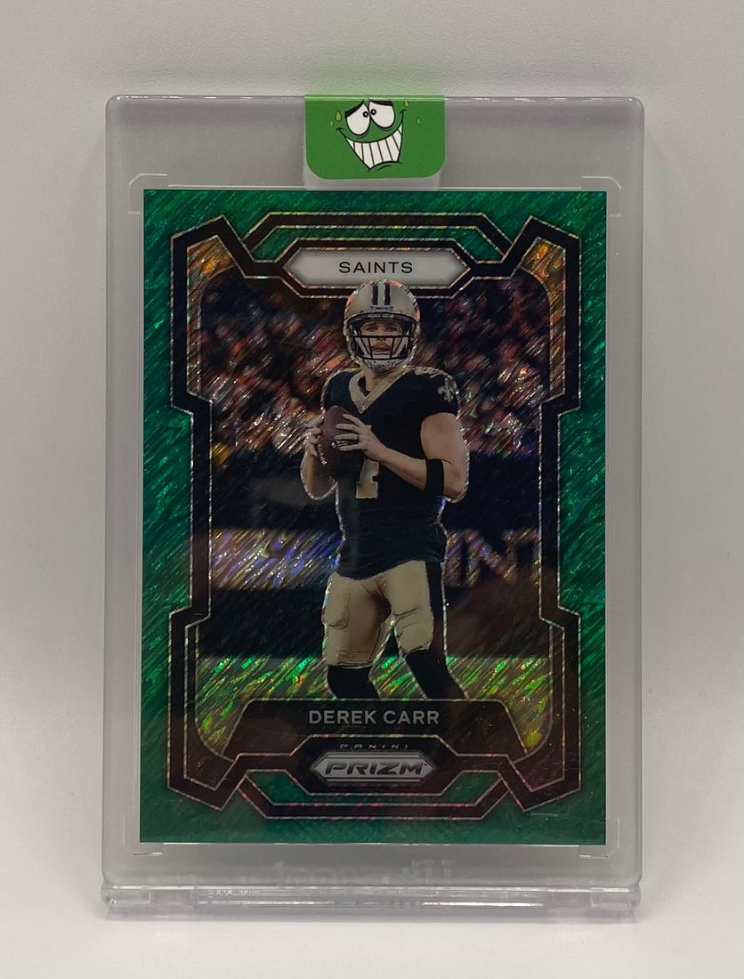 Derek Carr New Orleans Saints Green Prizm Parallel /5: 2023 Derek Carr New Orleans Saints Green Prizm Parallel