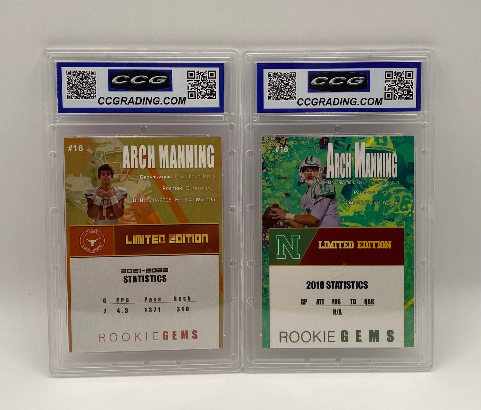 (2) Two Arch Manning ACEO Cards - 2