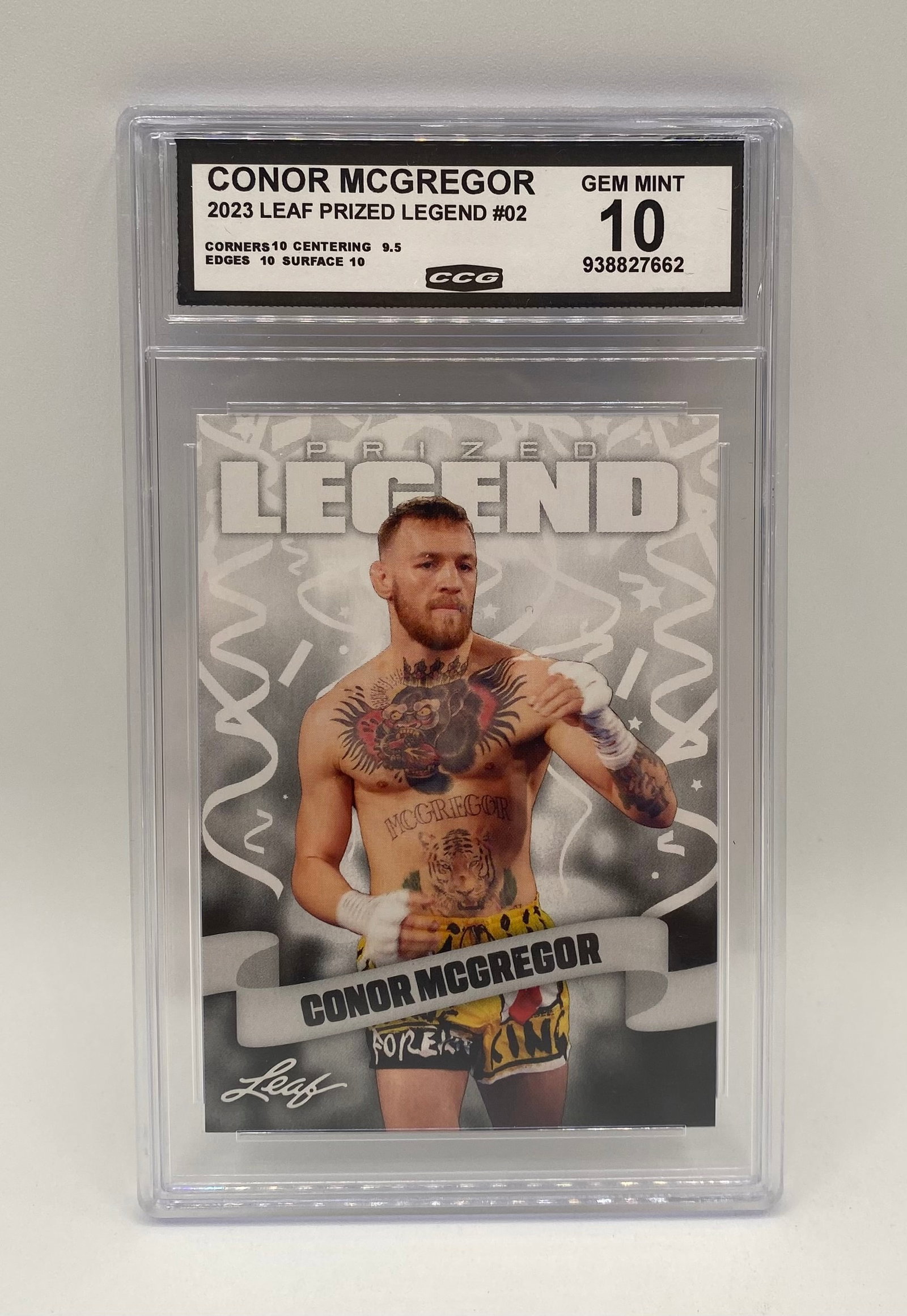 Conor McGregor - CCG Gem Mint 10: 2023 Leaf Prized Legend #02 Conor McGregor - CCG Gem Mint 10