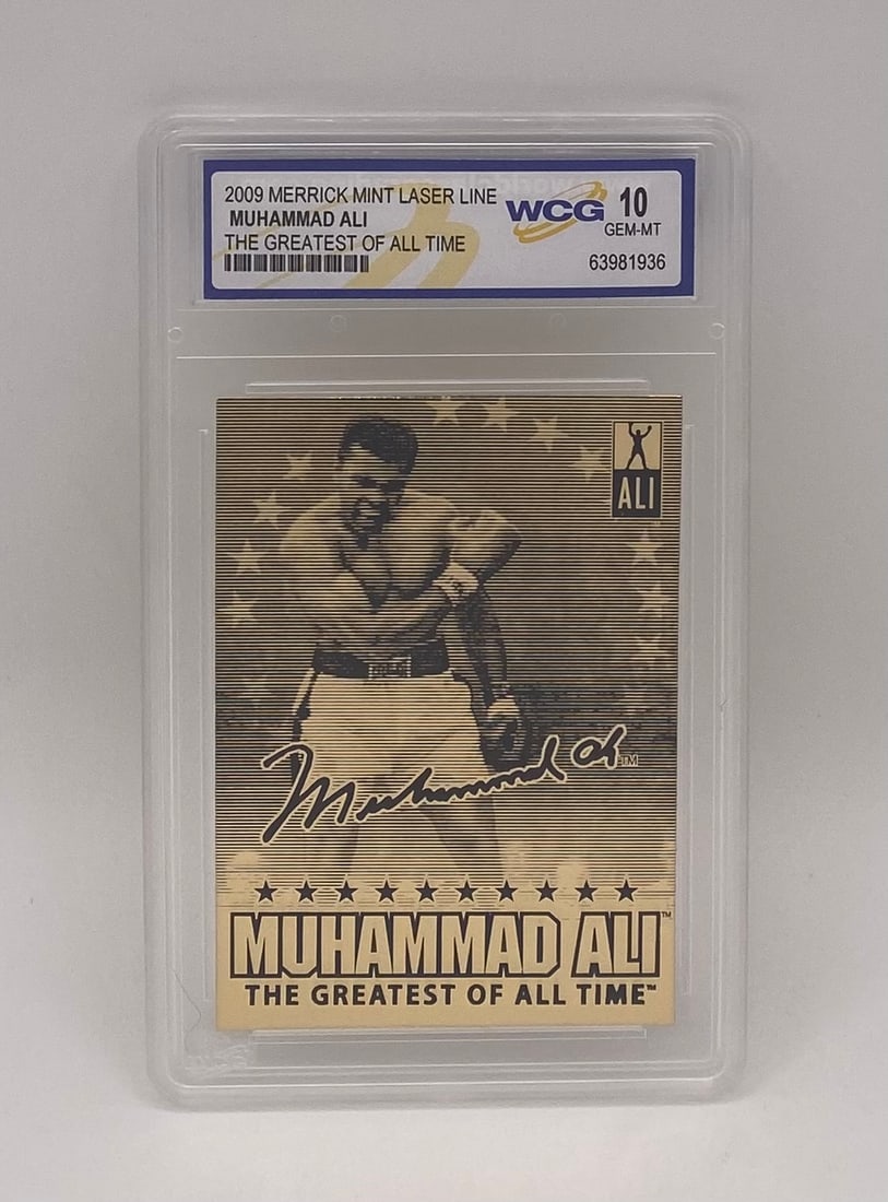 Muhammad Ali Laser Line Card: 2009 Merrick Mint Laser Line Muhammad Ali - WCG Gem Mint 10