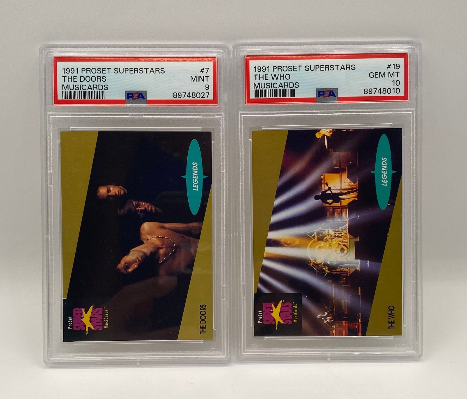 1991 ProSet Superstars Musicards Group (2) - The Doors PSA 9 & The Who PSA 10 (1 of 2)