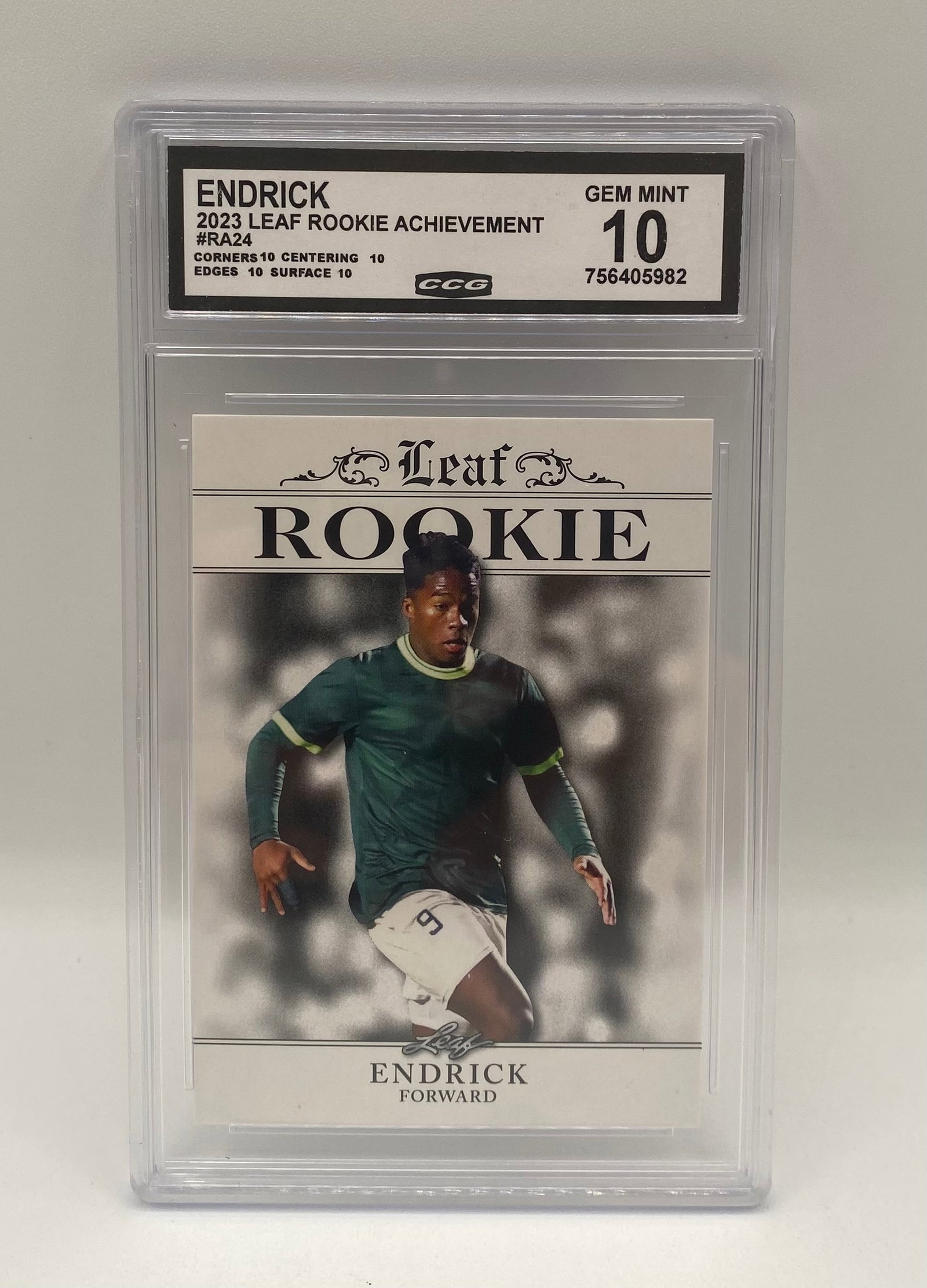 Endrick Rookie Card: 2023 Leaf Rookie Achievement Endrick #RA24 – CCG Gem Mint 10