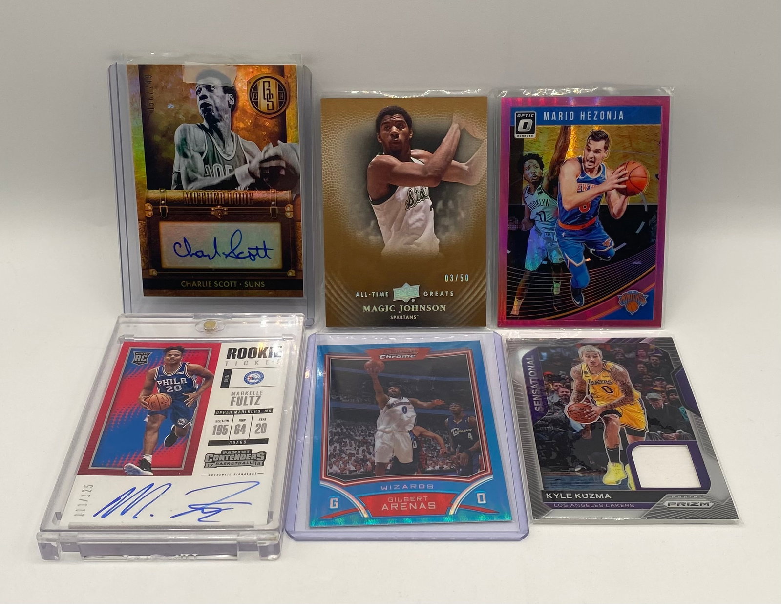 6-Card Basketball Lot featuring Fultz & Scott Autos, Magic Johnson /50: 6-Card Basketball Lot featuring Fultz & Scott Autos, Magic Johnson /50