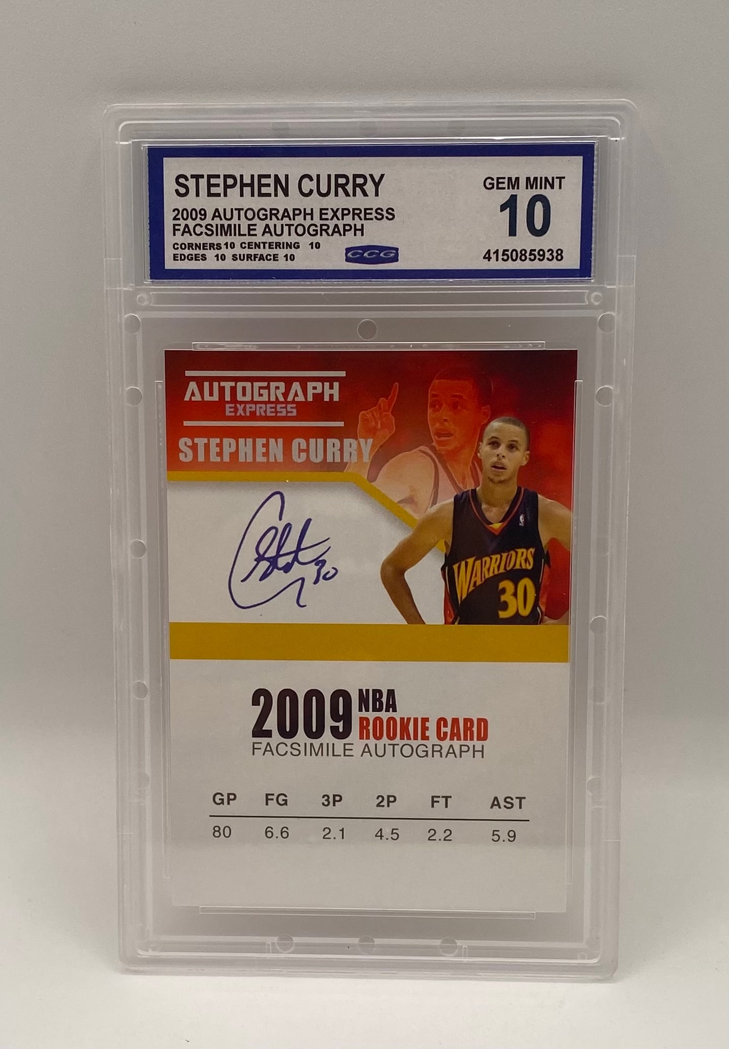 Stephen Curry ACEO Card: 2009 Autograph Express Facsimile Autograph Stephen Curry Rookie custom Card – CCG Gem Mint 10? 