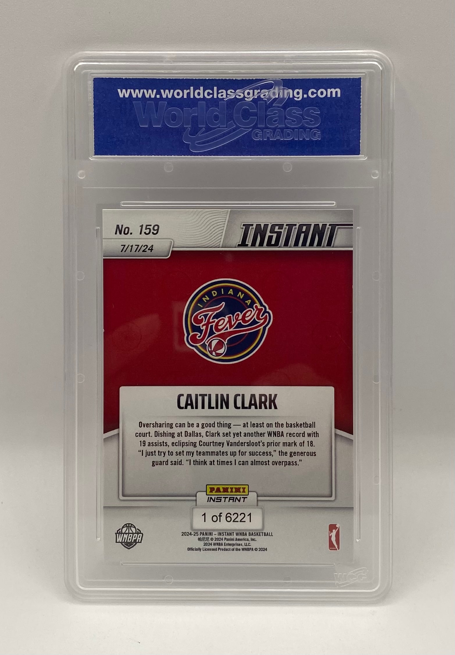 Claitlin Clark Rookie Assist Records Card - 2