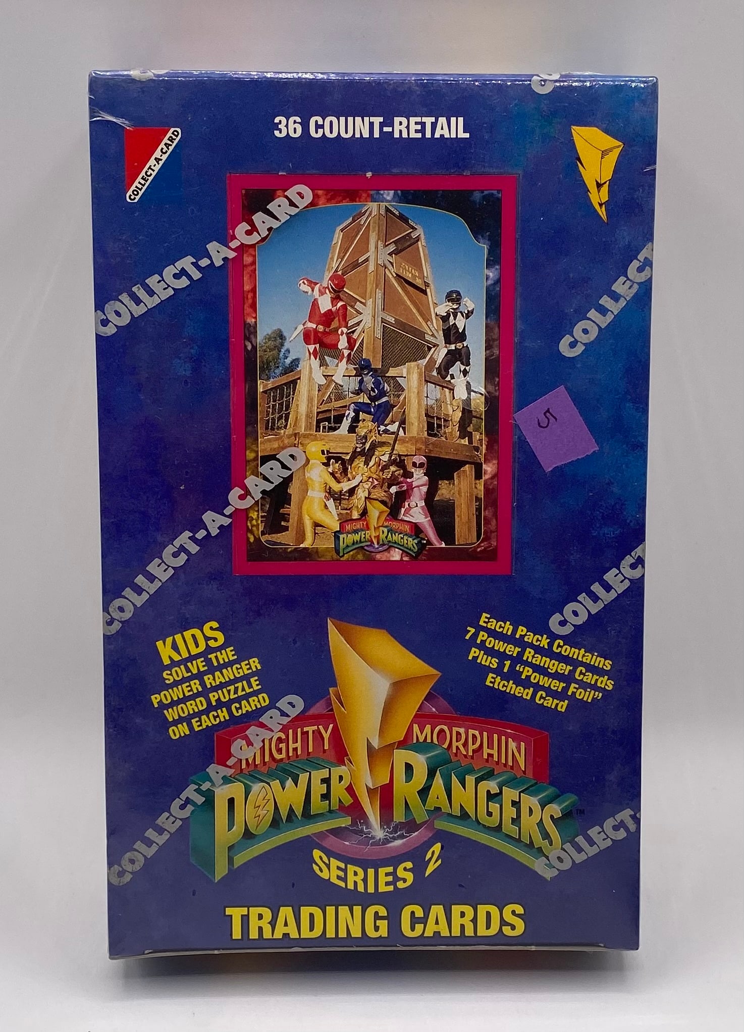 Sealed 1994 Collect-A-Card Mighty Morphin Power Rangers Series 2 Retail Wax Box: 1994 Collect-A-Card Mighty Morphin Power Rangers Series 2 Sealed Retail Wax Box